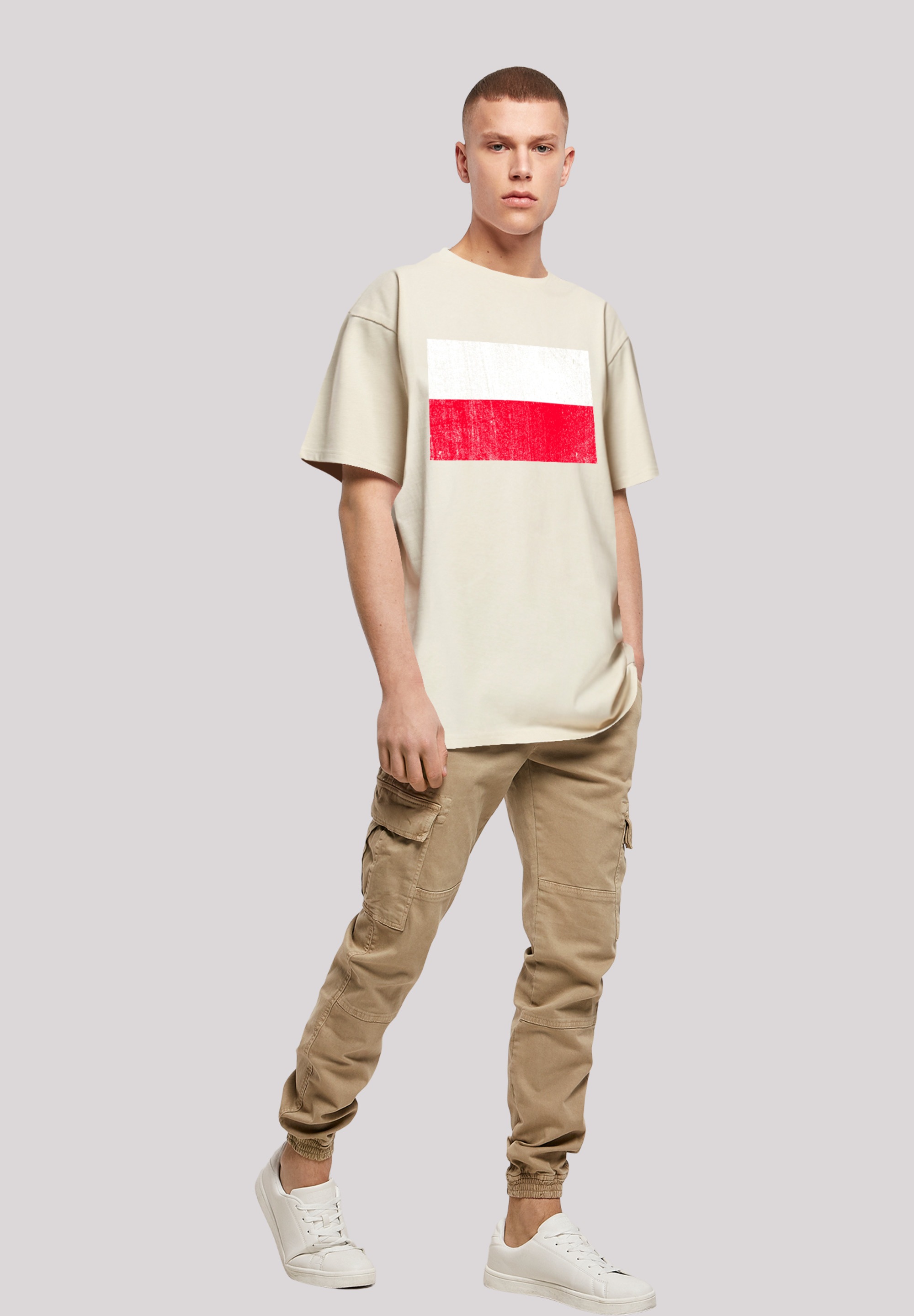 F4NT4STIC T-Shirt »Poland Polen Flagge distressed«, Print