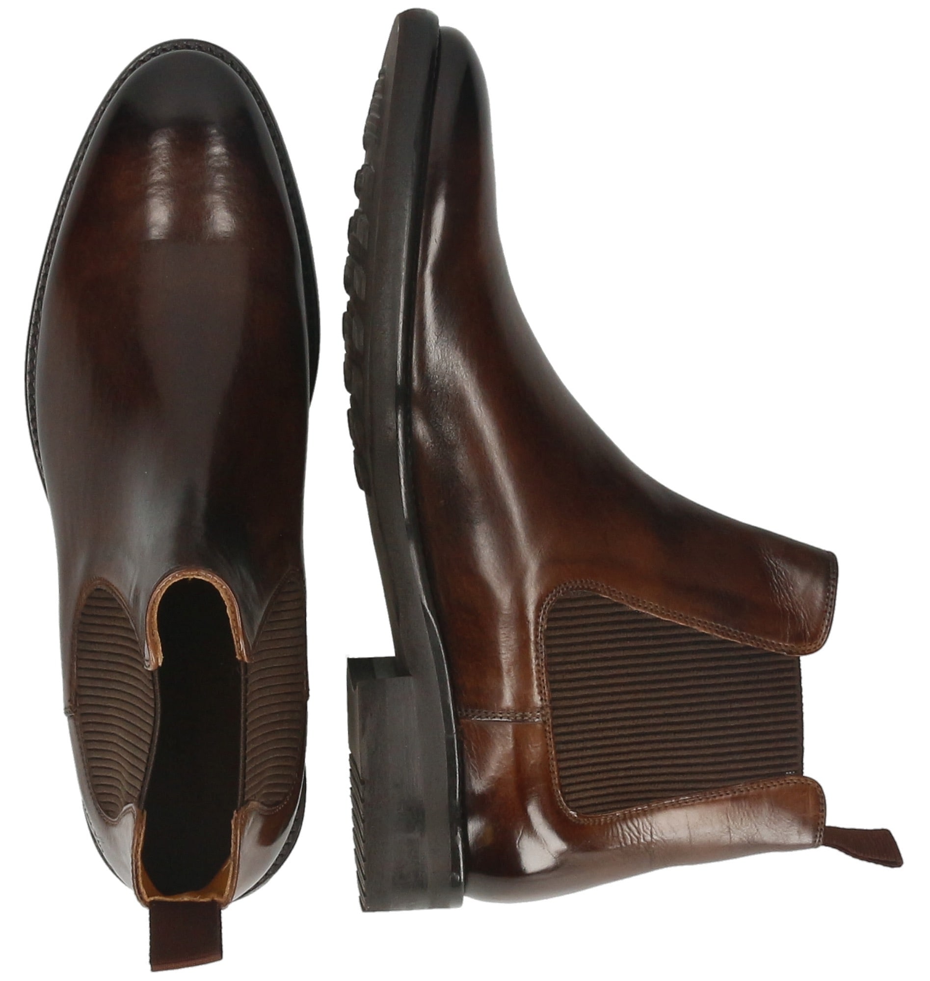 Melvin & Hamilton Chelseaboots »Clint 7 - vegetabil gegerbt«, Business Schuh, Anzugschuh, Stiefelette mit Blockabsatz