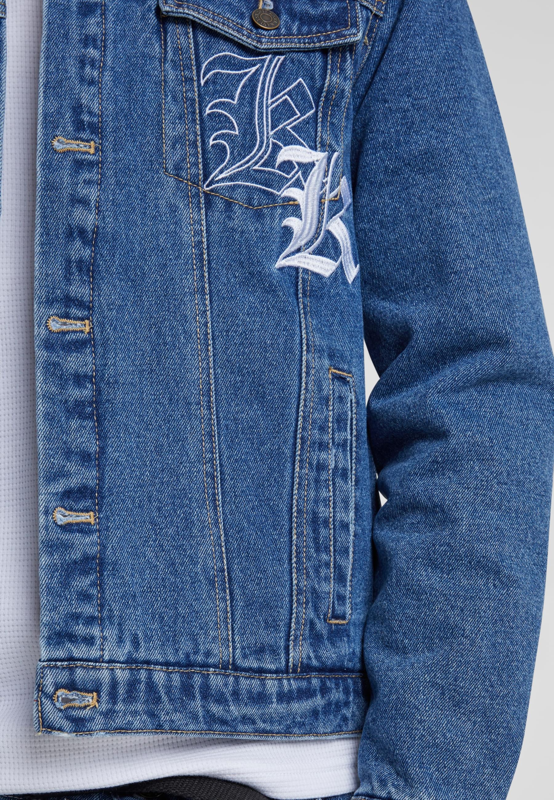 Karl Kani Jeansjacke »Karl Kani Herren KM224-062-1 KK Old English Denim Jacket«, (1 St.), ohne Kapuze