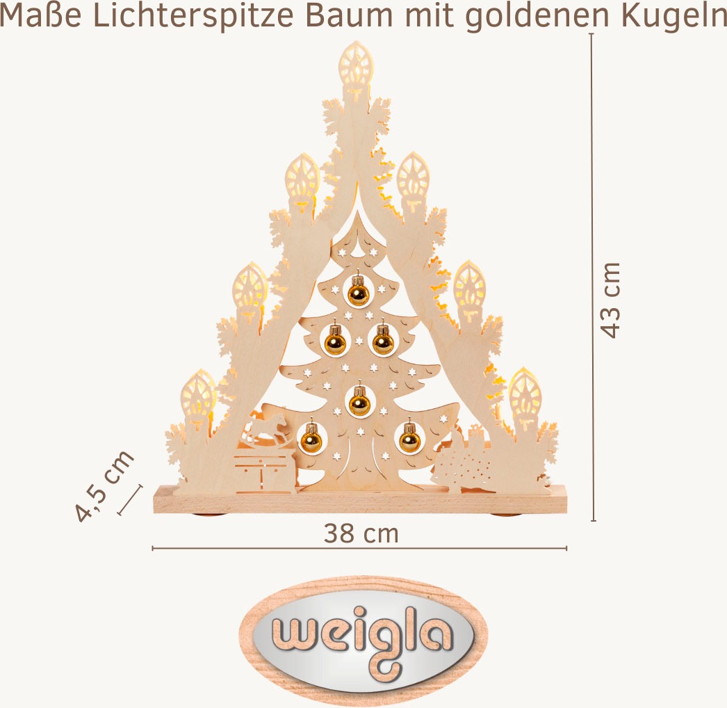 Weigla LED Lichterbogen »Weihnachtsbaum mit Kugeln«, Lichterspitze, 7-flammig