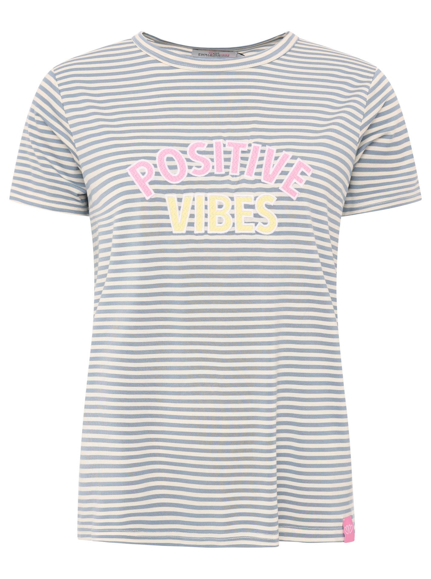 Zwillingsherz T-Shirt ""Positive Vibes"" gestickter Statement Schriftzug, R günstig online kaufen