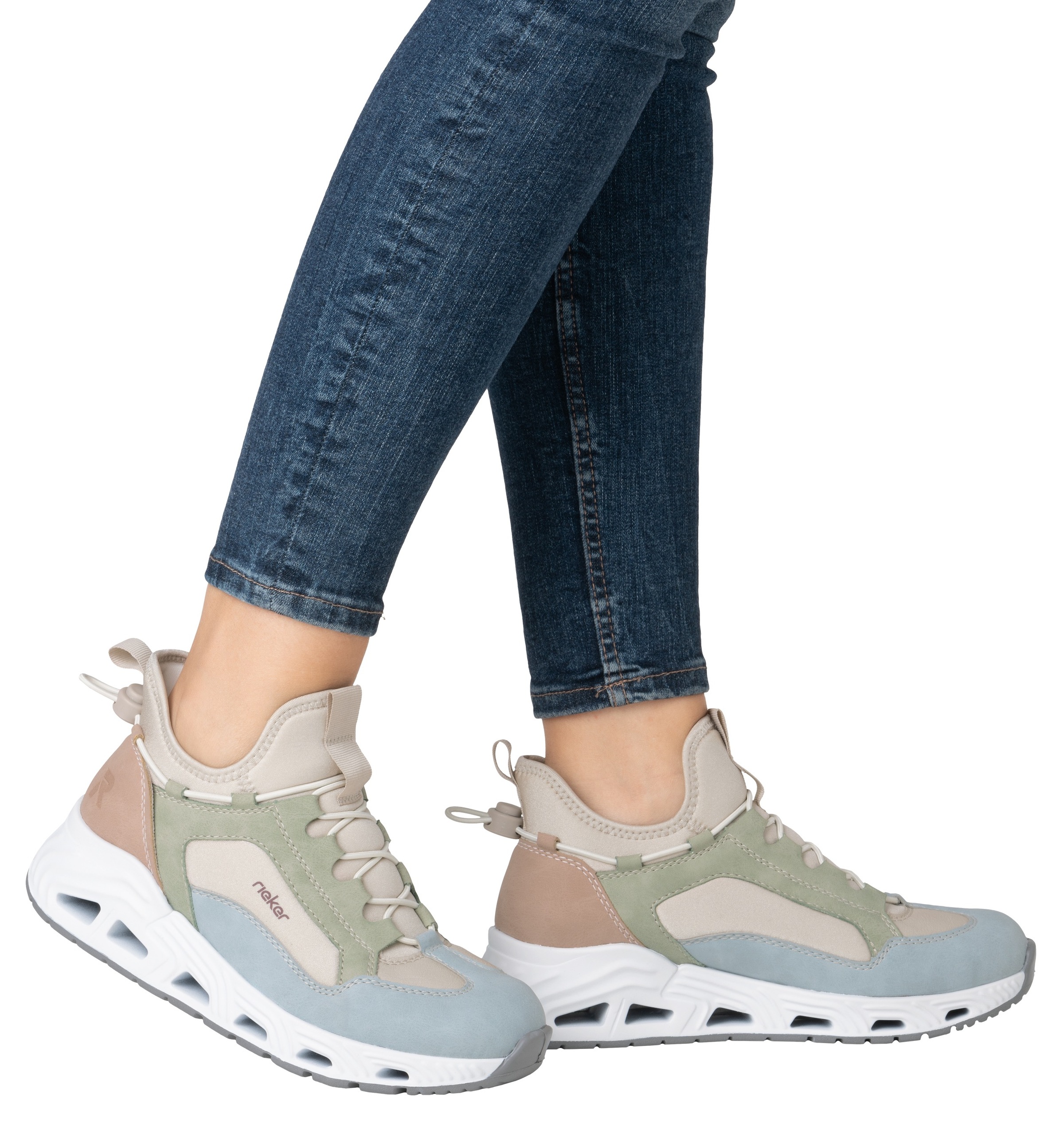 RIEKER Sport Slip-On Sneaker, High Top Sneaker, Schlupfschuh mit Schnellverschluss hinten