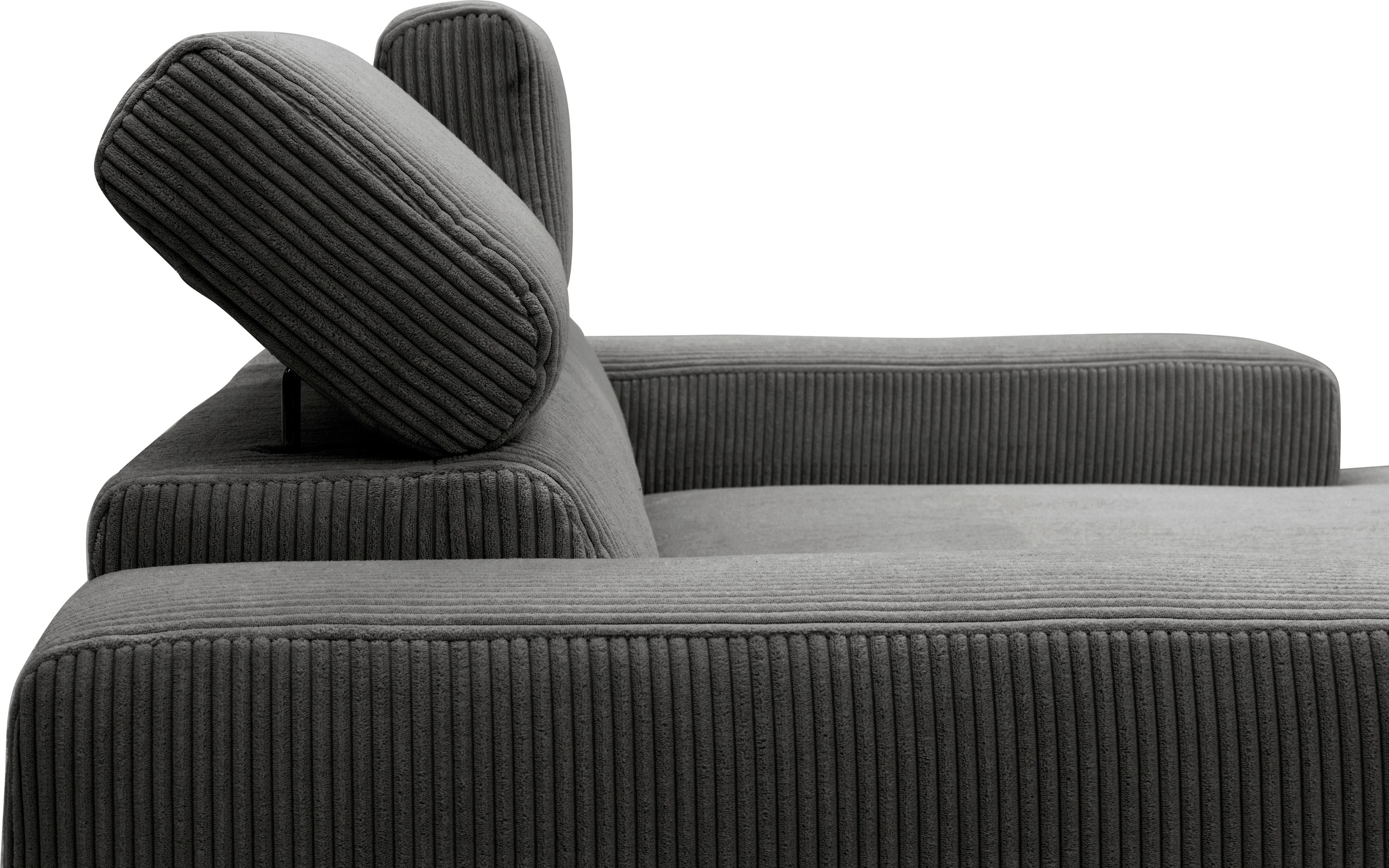 DOMO collection Ecksofa »Brandon Sitzbelastung 140 kg, kleine Ausführung B/T/H: 214/100/80 cm«, Mit Kopfteilverstellung, auch in Leder und Cord, L-Form
