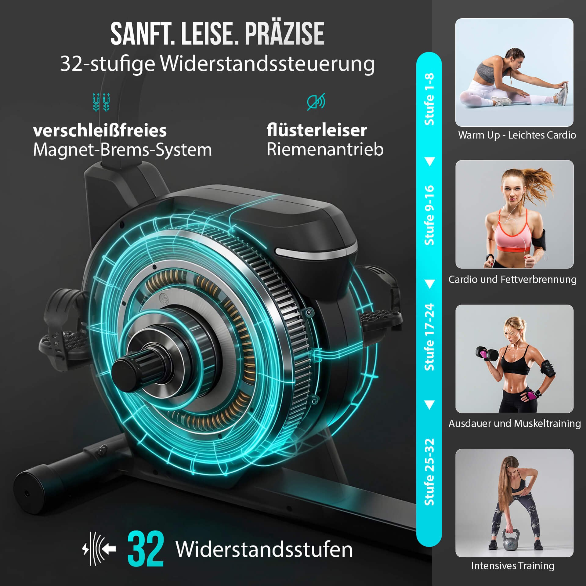 Christopeit Sport® Liege-Ergometer »Sitz-Ergometer RS 4000« 150 kg max. Benutzergewicht, Fahrrad, 32 Widerstandsstufen