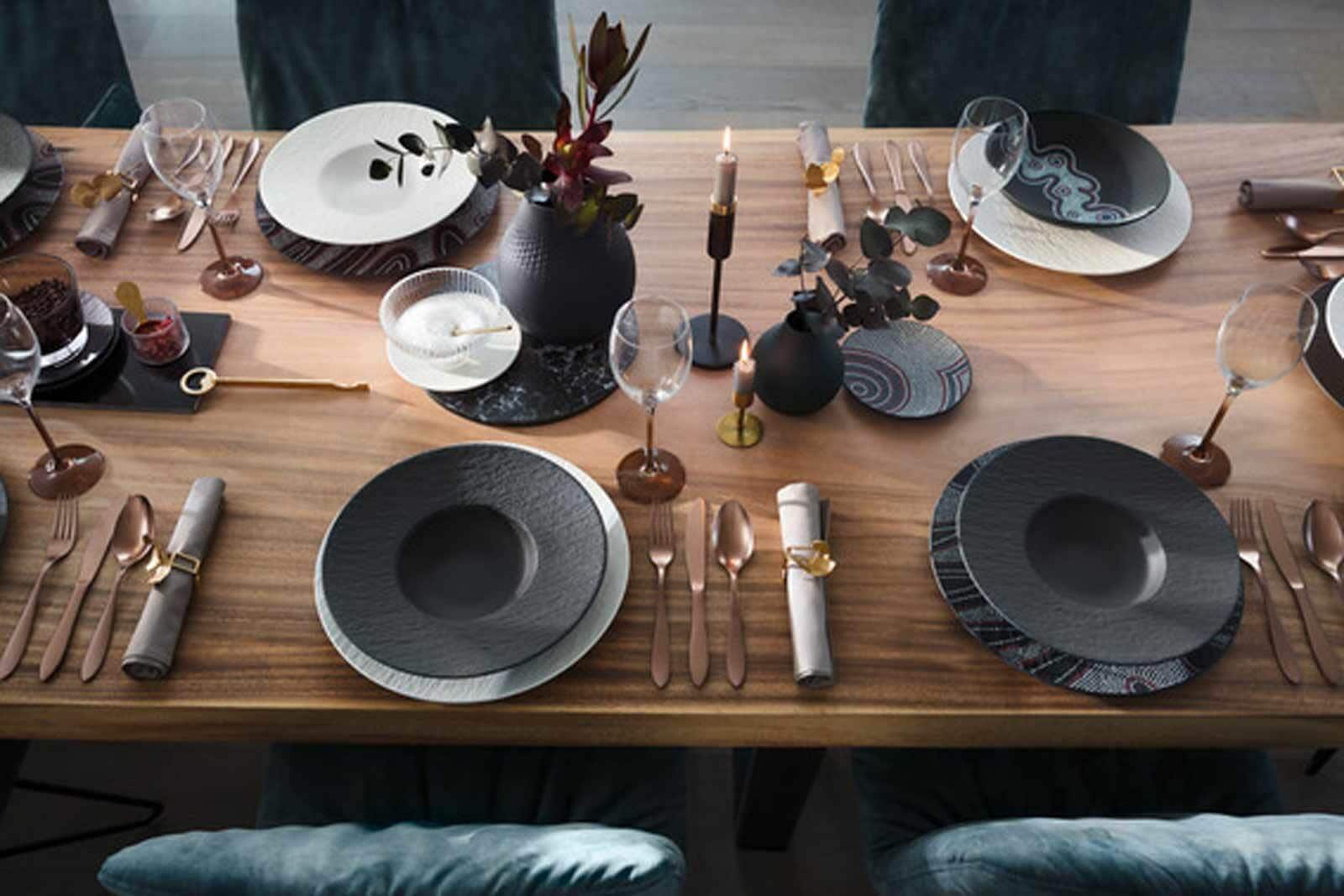 Villeroy & Boch Frühstücksteller »Frühstücksteller Manufacture Rock ø 22.0 cm 6er Set schwarz«