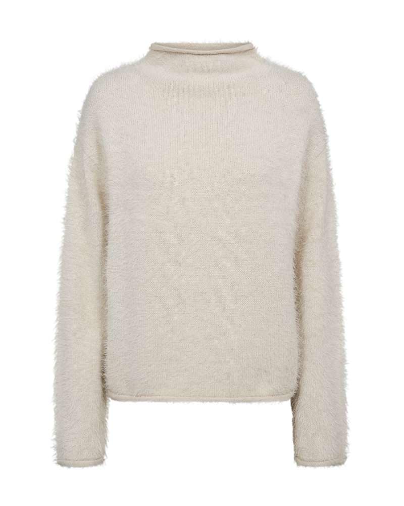 FREEQUENT Strickpullover Flauschiger Pullover / Federgarn mit Stehkragen