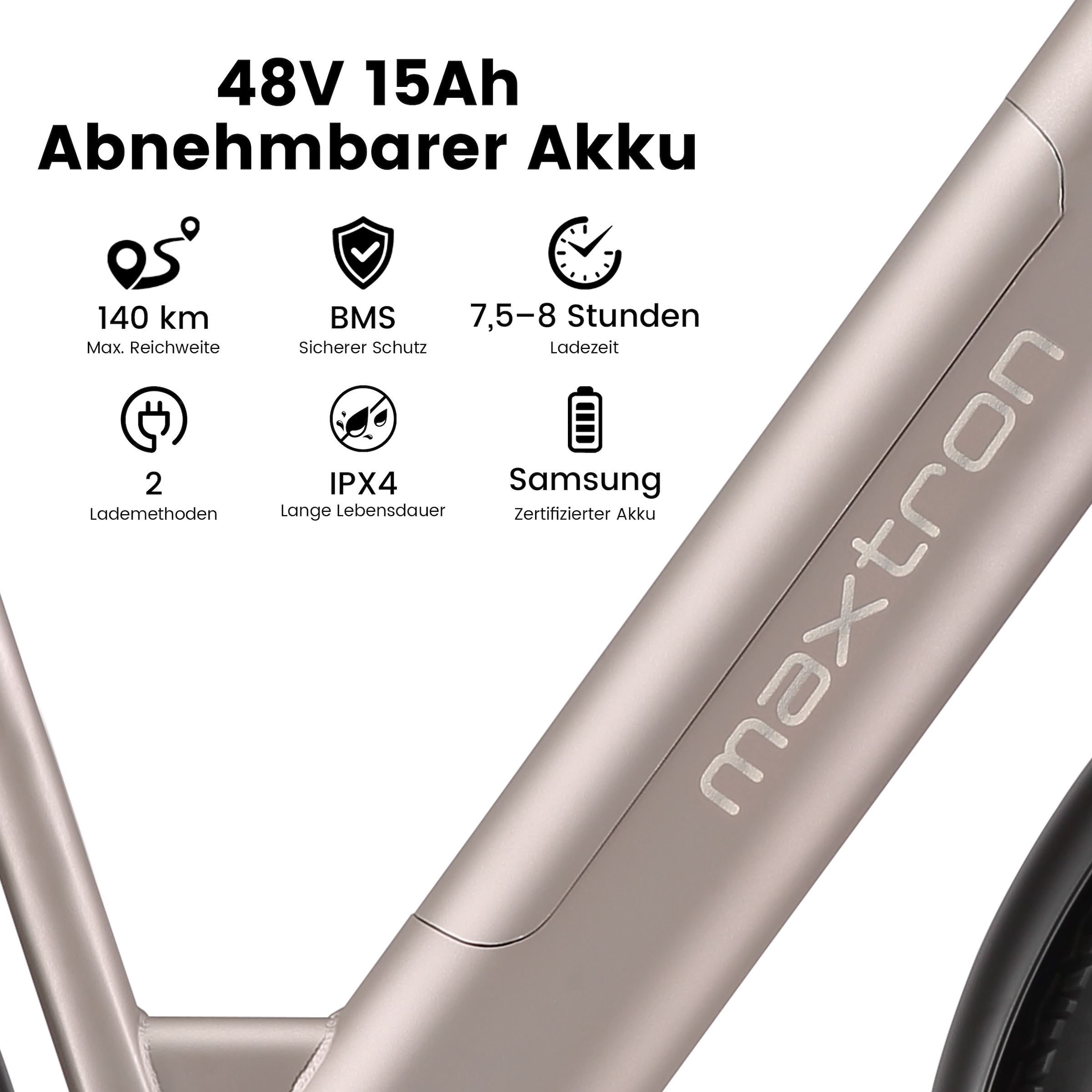 Maxtron »Maxtron Lira 28" City-E-Bike« 7 Gang Shimano Kettenschaltung Heckmotor 250 W (mit integr. Akku), Elektrofahrrad für Alltag und Einkauf