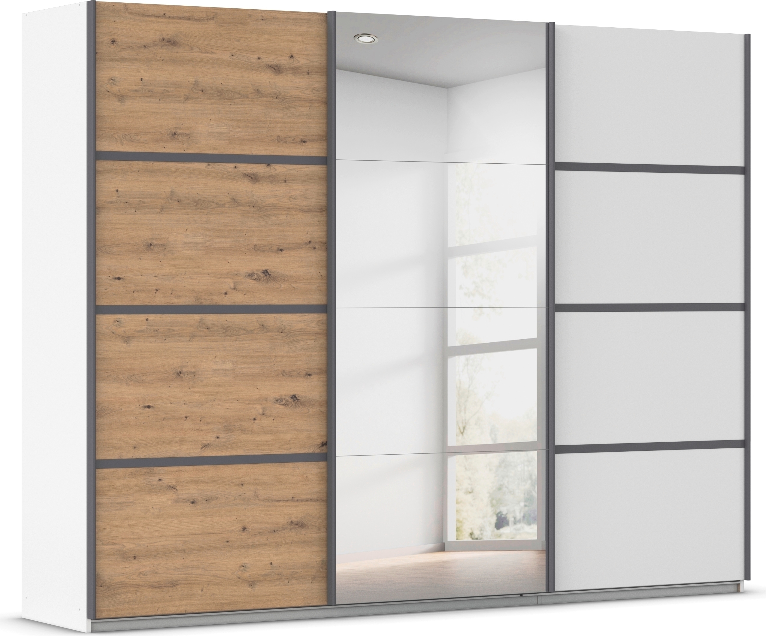 OTTO home Kleiderschrank "Mehrzweckschrank Aktenschrank Möbel Mietswohnung Schlafzimmer AVOLA" 3 verschiedene Ausstattungen BASIC/CLASSIC/PREMIUM (inkl. SOFT-CLOSE), mit eleganten Zierleisten in Chrom, Schwarz oder Weiß MADE IN GERMANY