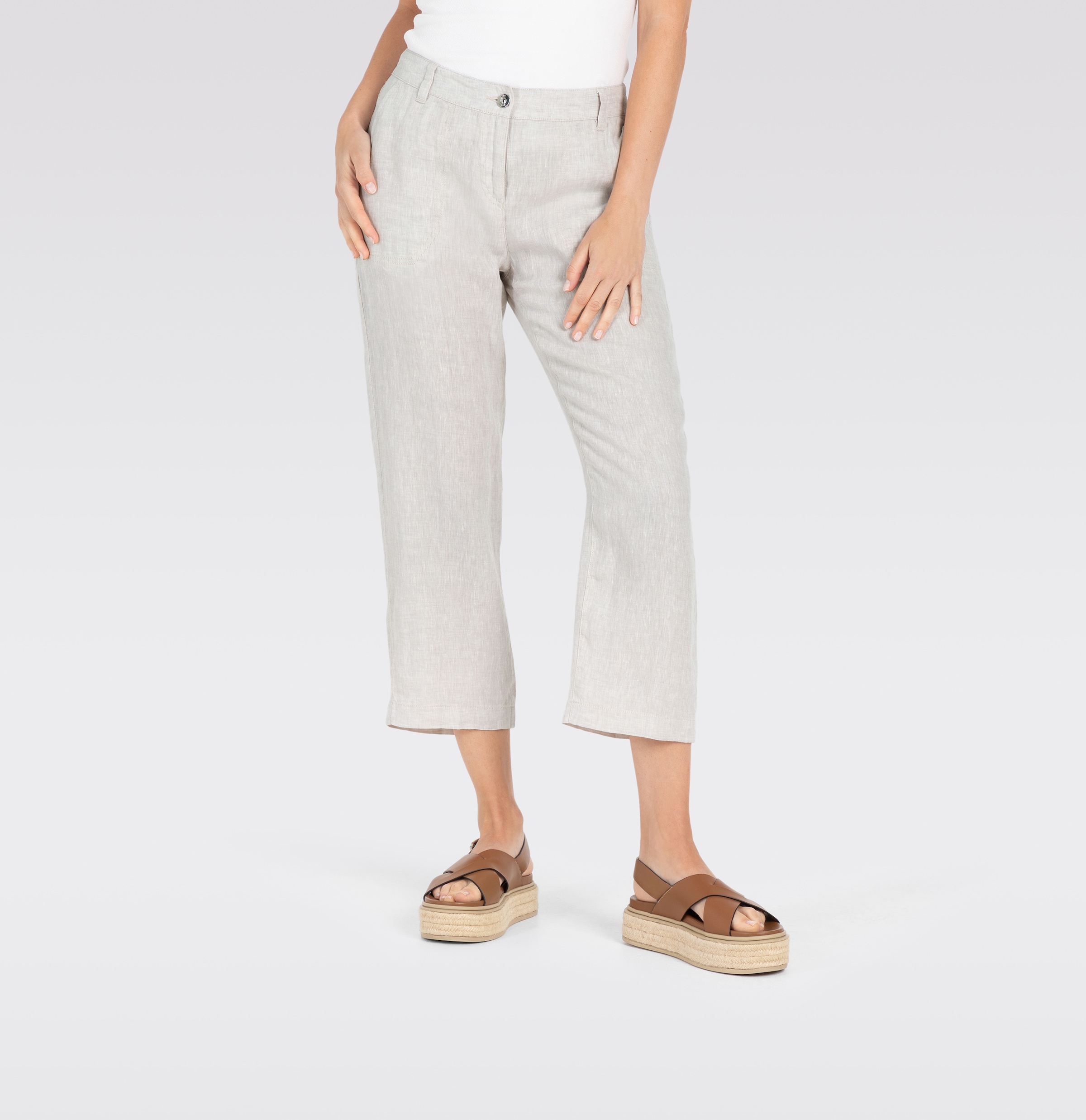 MAC Leinenhose "NORA cropped", Sommerhose temperaturausgleichend und angene günstig online kaufen