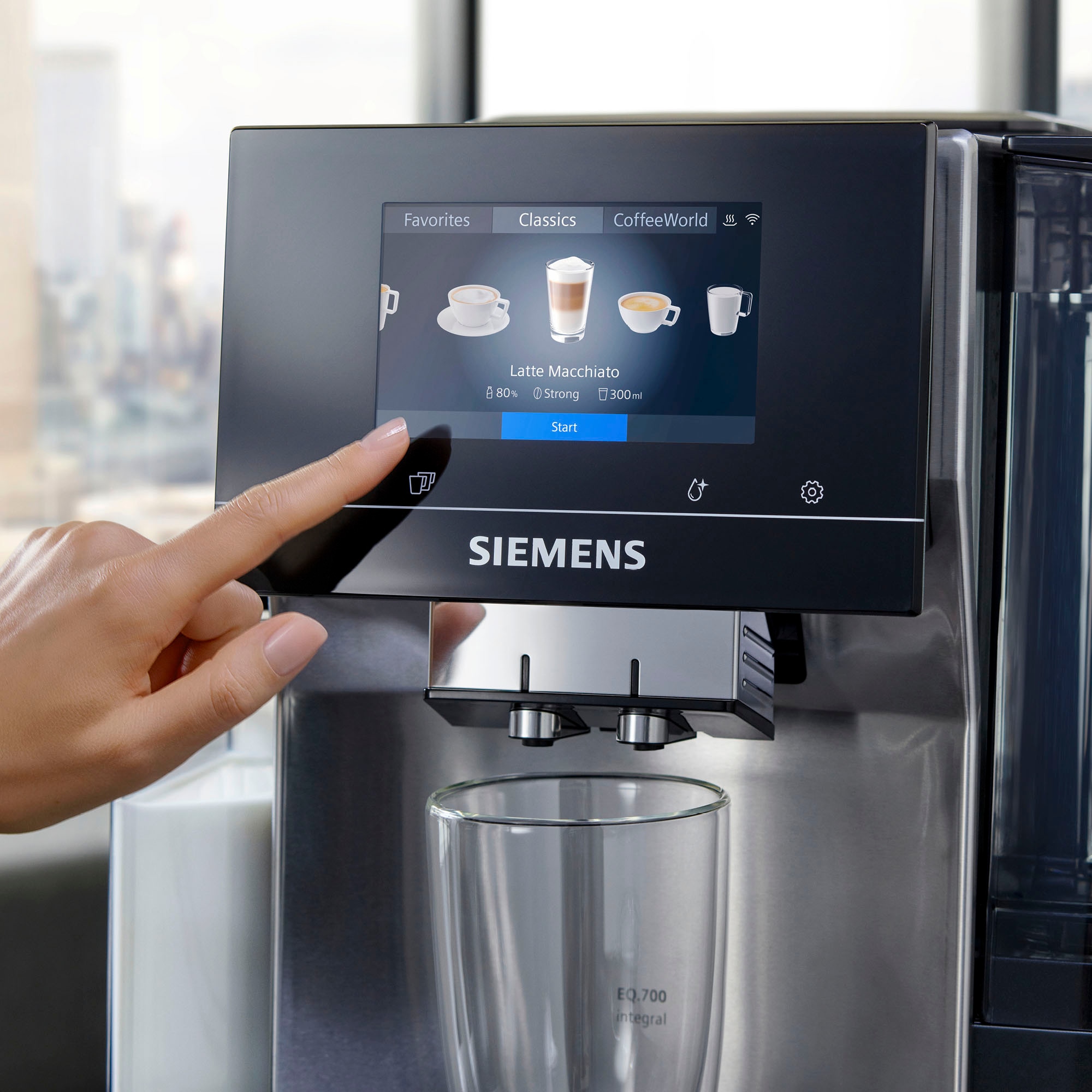 Kaffeevollautomat Kaffee-Favoriten integral - 30 SIEMENS »EQ.700 BAUR | zu bis Full-Touch-Display, TQ707D03«, individuelle