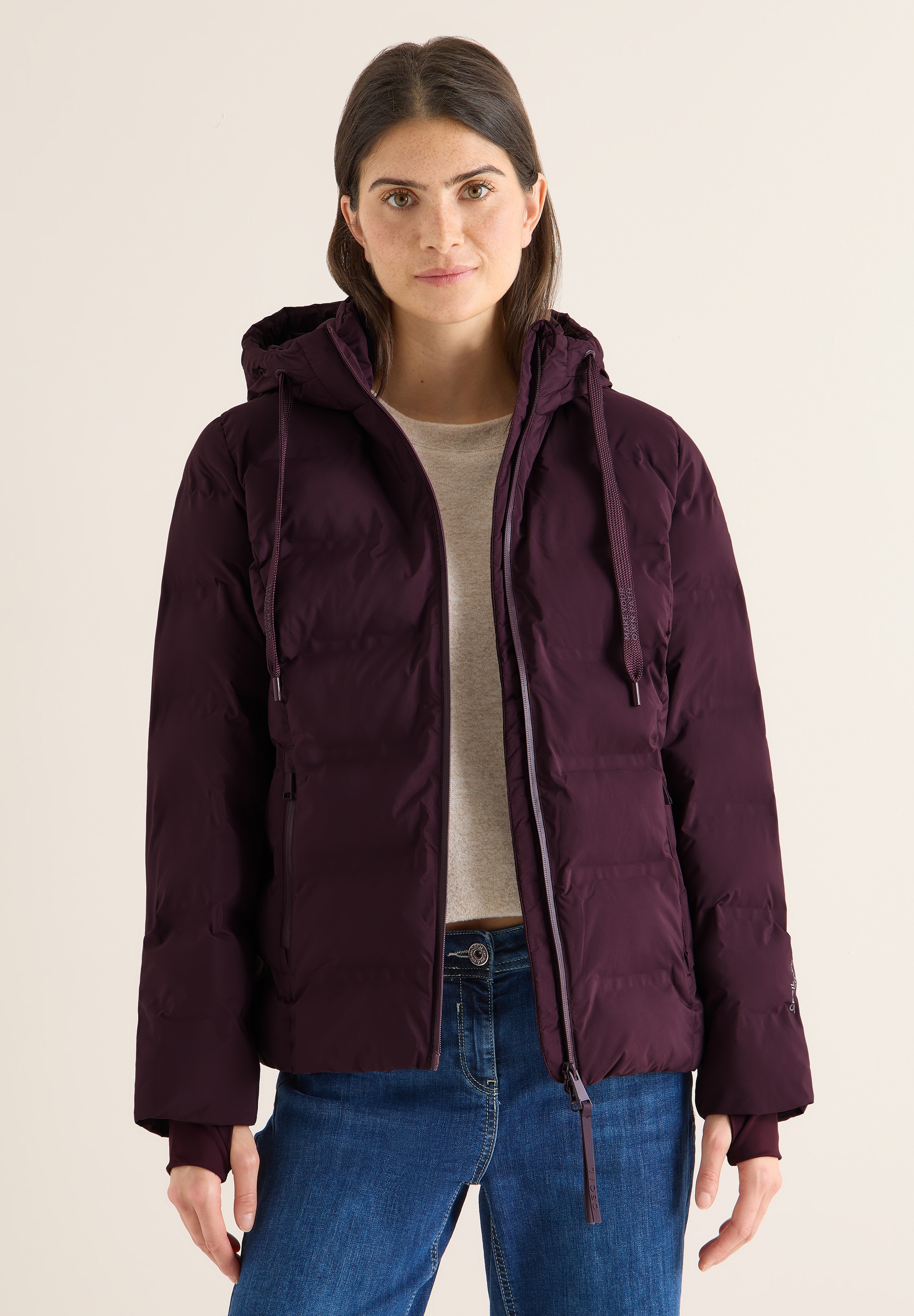 Cecil Steppjacke mit Kapuze mit Kapuze mit Tunnelzugband günstig online kaufen