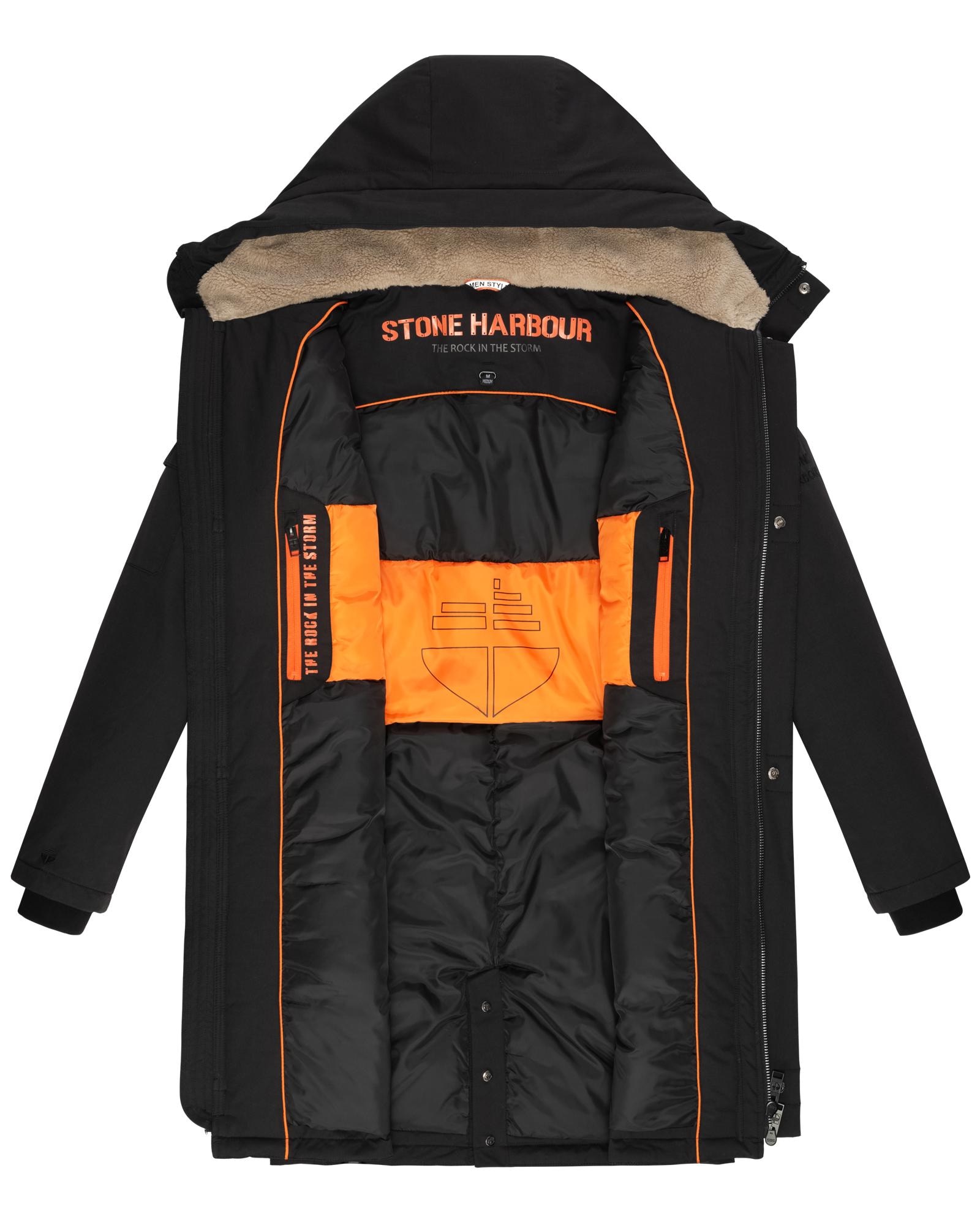 Stone Harbour Wintermantel »Cyriaan XX«, Langer Herren Winterparka mit großen Eingrifftaschen