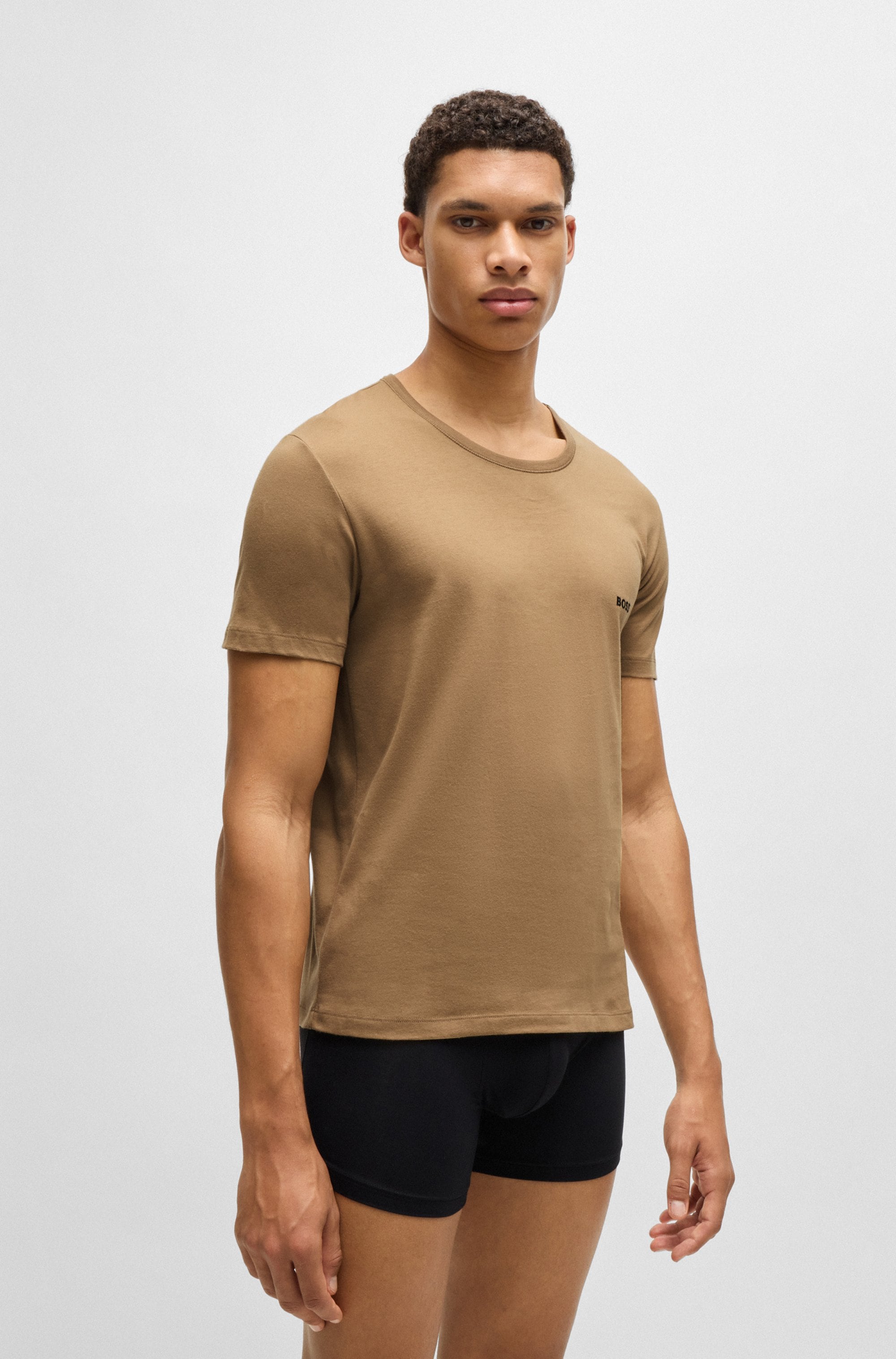 BOSS T-Shirt »Rundhals BOSS ONE x David Beckham«, (Packung, 3 tlg., 3er-Pack), mit dezentem BOSS Logo-Print