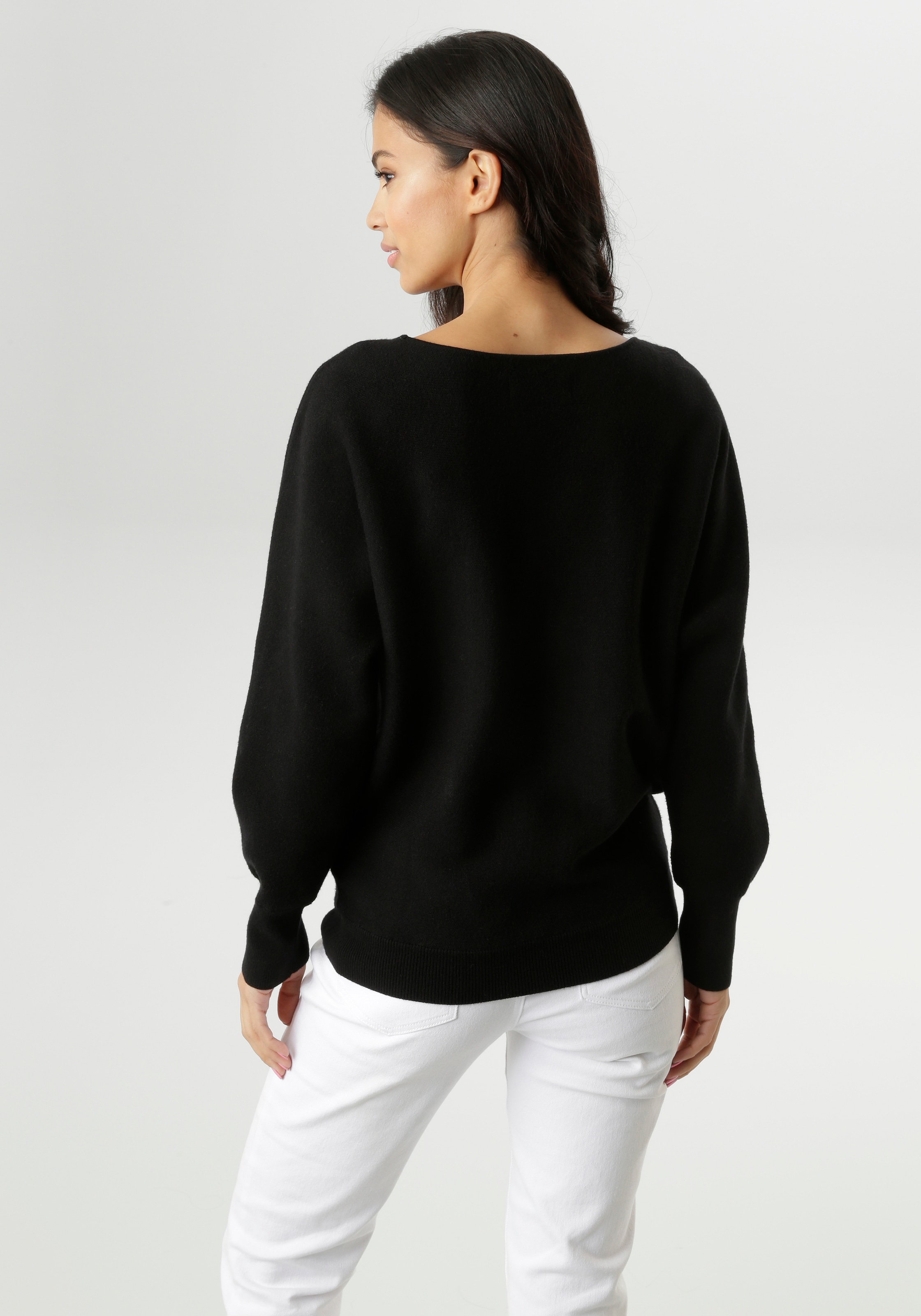 Aniston SELECTED Strickpullover, mit extravaganten, aufgestickten Punkten vorne - NEUE KOLLEKTION