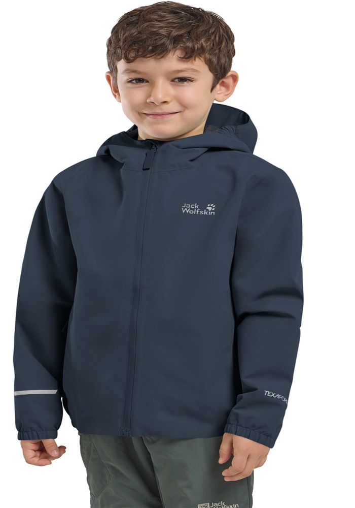 Outdoorjacke JACK WOLFSKIN "FLAZE JACKET K", Kinder, Gr. 116, midnightsky, Obermaterial: 100% POLYESTER. Futter: 100% POLYESTER, Jacken Outdoorjacke 3