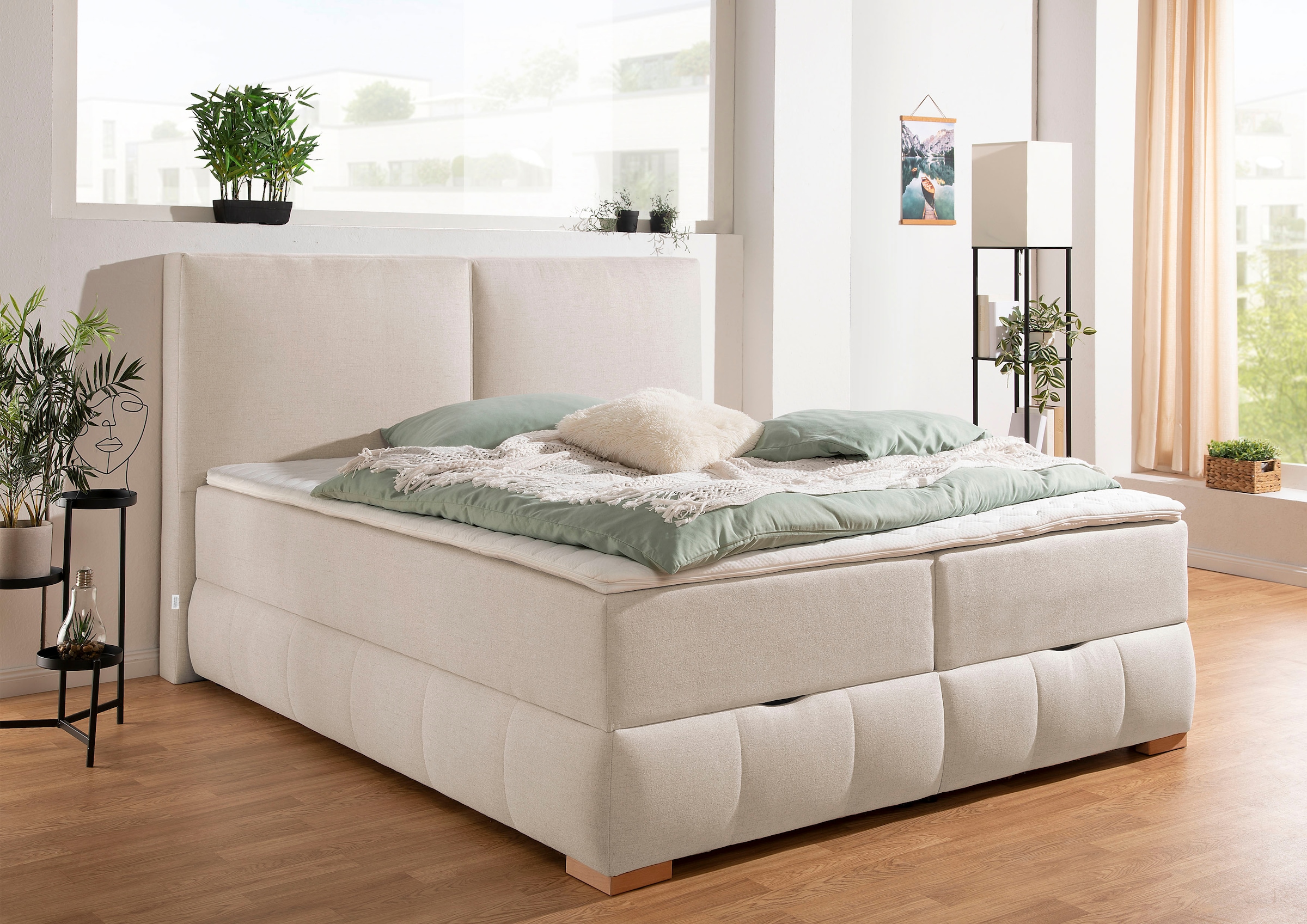 OTTO home "Wehma mit Kopfteil inkl. Bettkasten" in H2, H3 & H4 wählbar, inklusive Topper