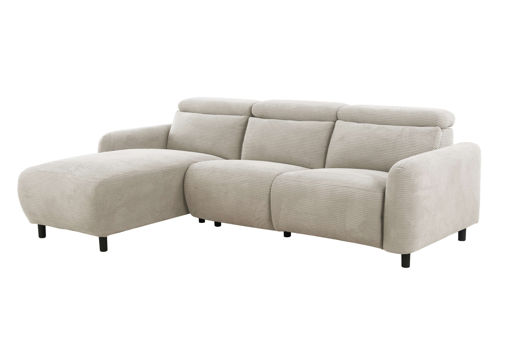 Home affaire Ecksofa »SKAANE in Cord, L-Form, 274 cm, manuelle u. elektrische Funktion,«, Kopfteilverstellung, Relax-und Liegefunktion, Federkernpolsterung