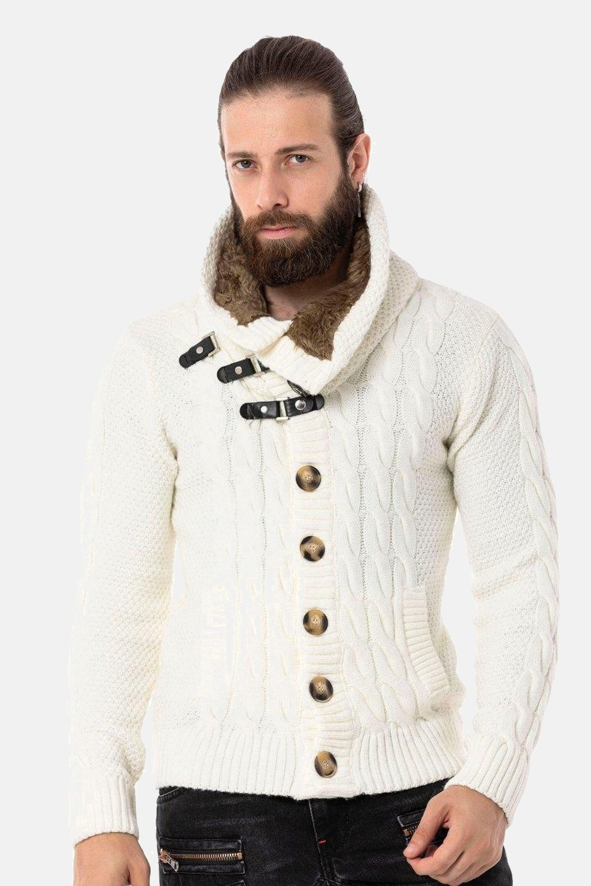 Cipo & Baxx Strickpullover "Pullover", 1 Stk. mit trendigem Schalkragen, CP günstig online kaufen