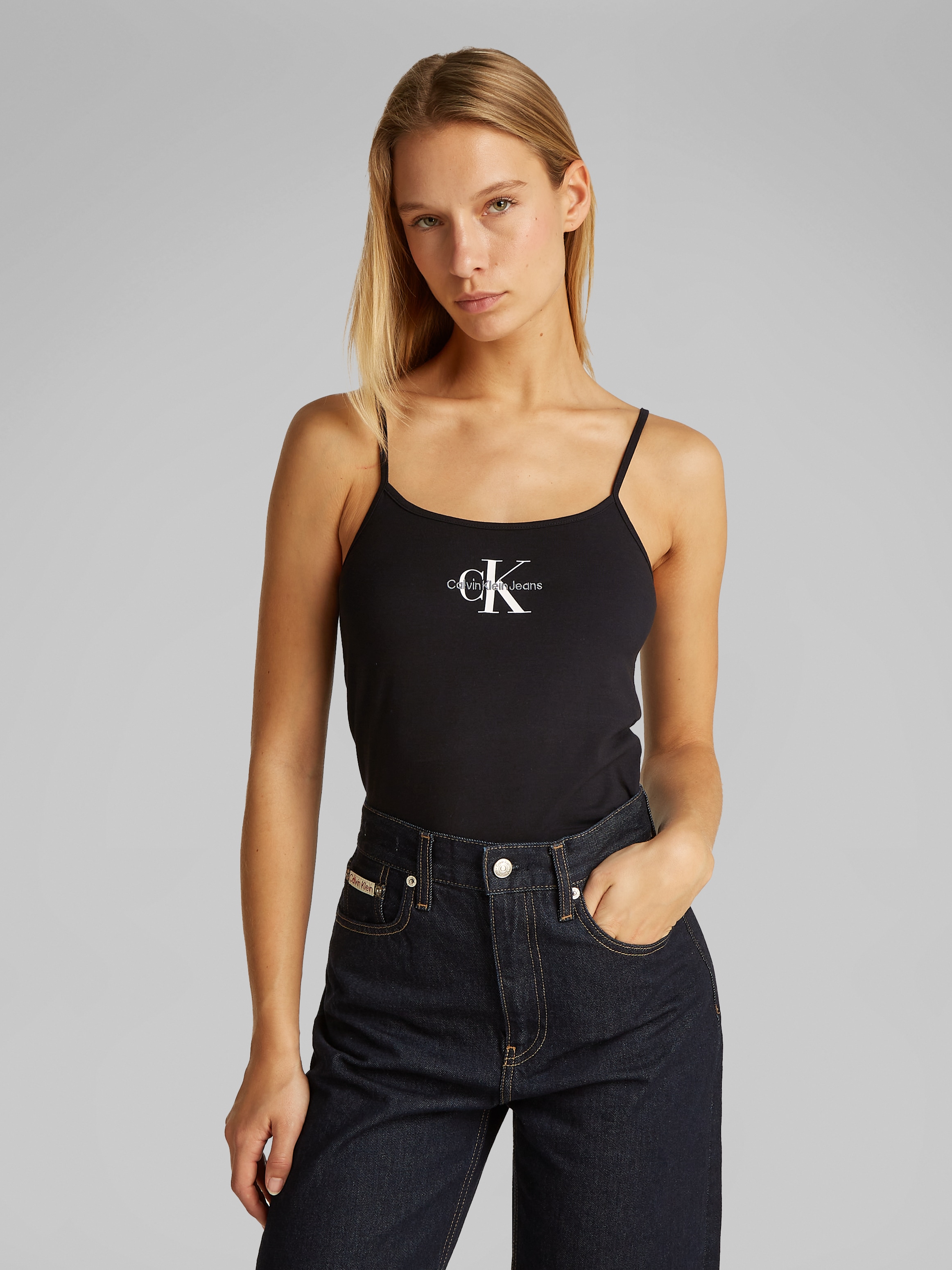 Calvin Klein Jeans T-Shirt »MONOLOGO STRAPPY TANK TOP«, mit Logomarkenpatch