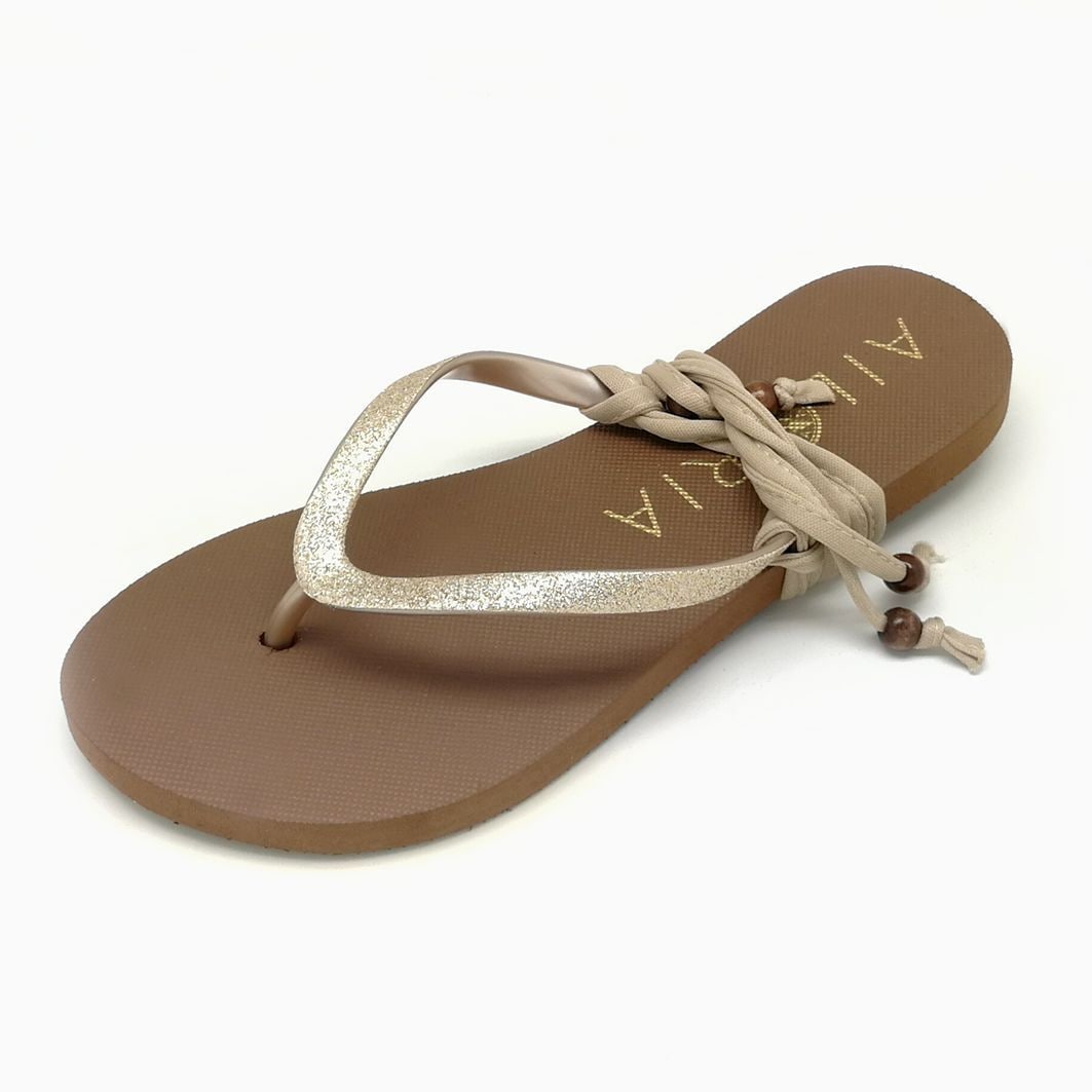 AILORIA Damen Zehentrenner "Zehensandalen PAMPELONNE", Gr. 34, gold, Obermaterial: 100% PVC PVC., Schuhe