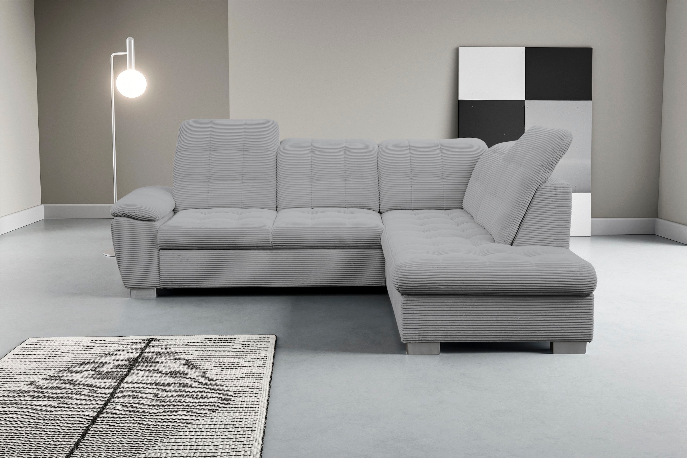 WERK2 Ecksofa "Bonny inkl. Kopfteilverstellung, Bettfunktion, Stauraum, L-F günstig online kaufen