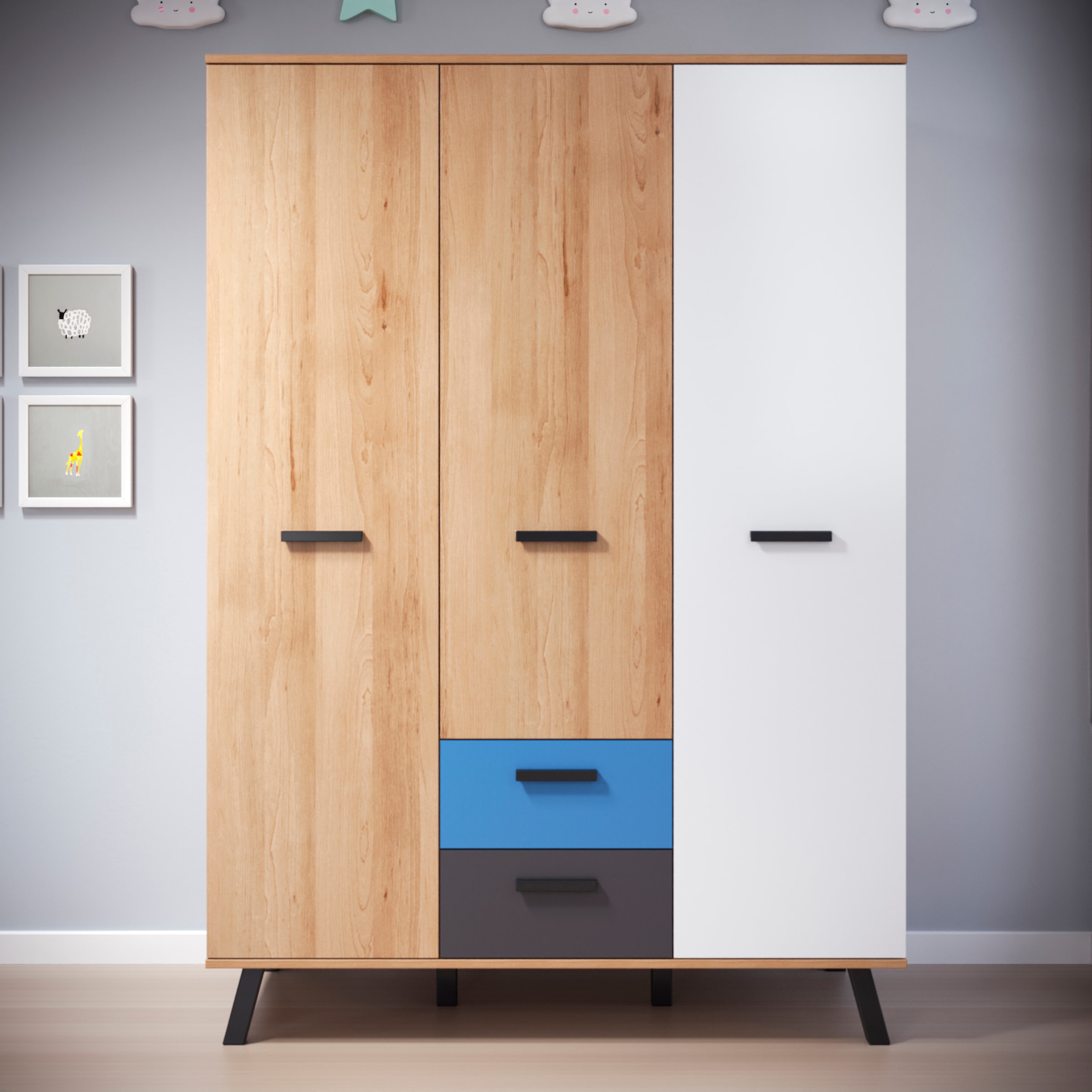 trendteam Kleiderschrank »Mats«, Front BAUR - | wechselbar Rosa Blau teilweise oder