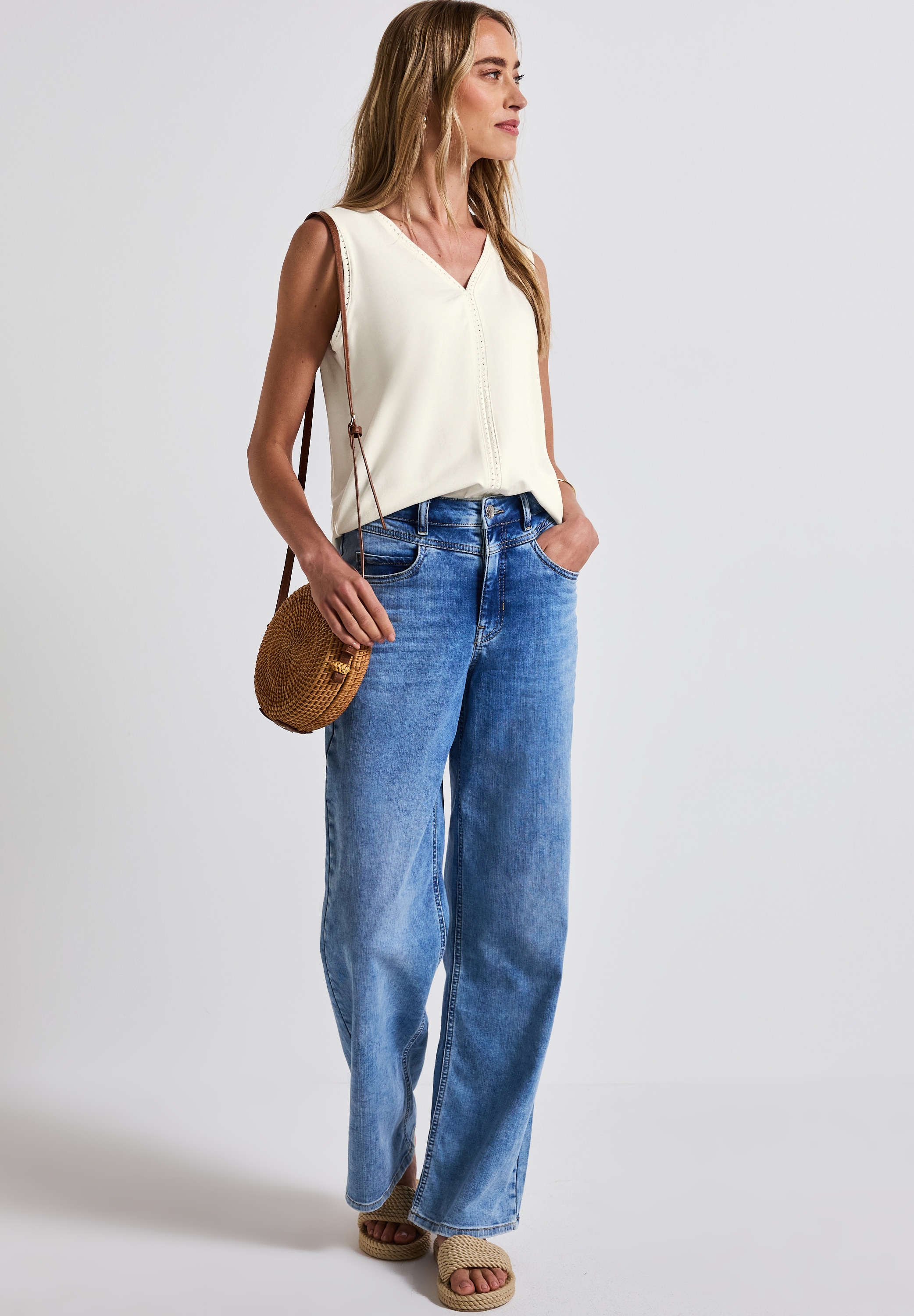 STREET ONE Shirttop, mit Häkel Details