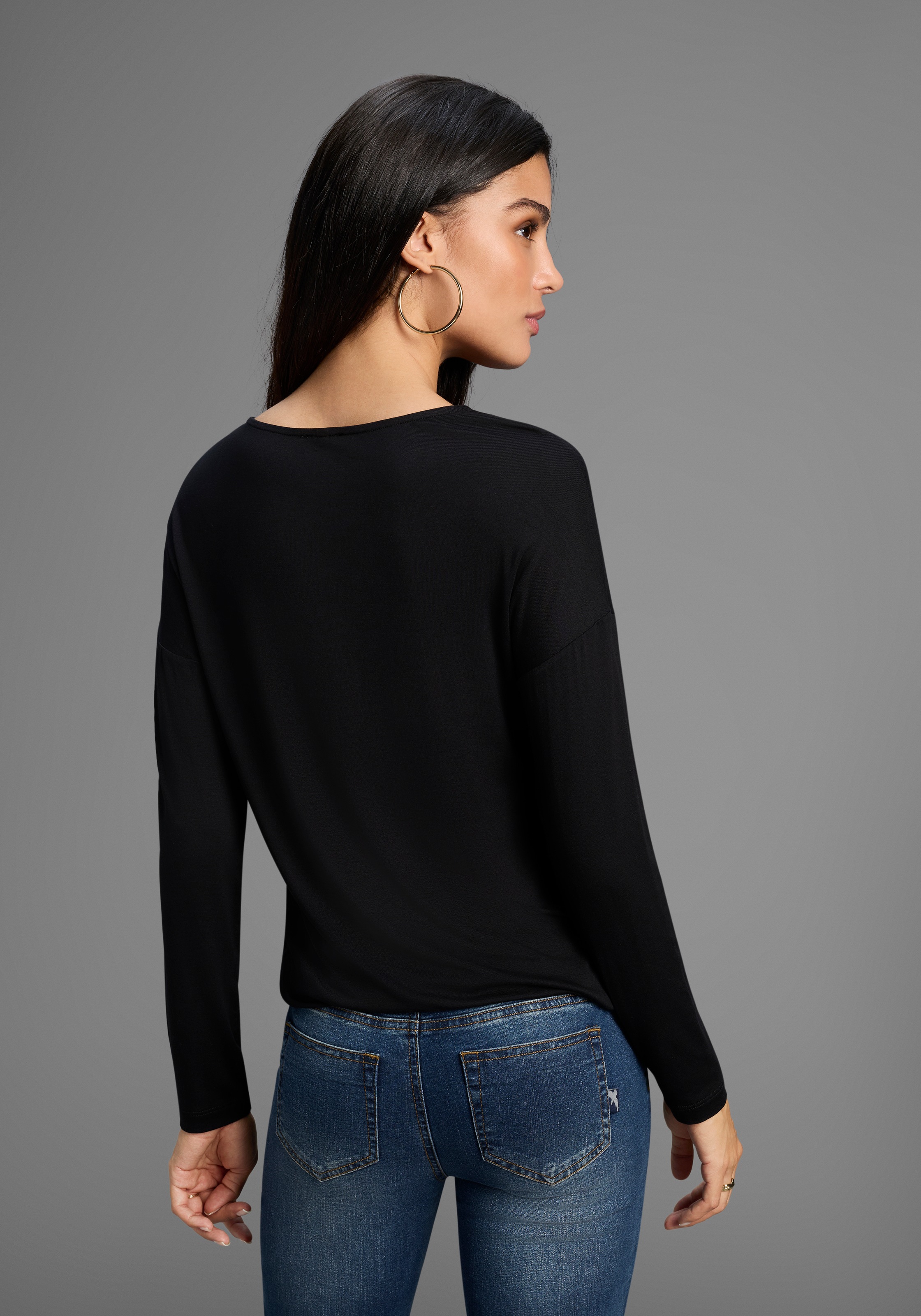 Laura Scott Longsleeve, mit grafischem Folien-Druck - NEUE KOLLEKTION günstig online kaufen