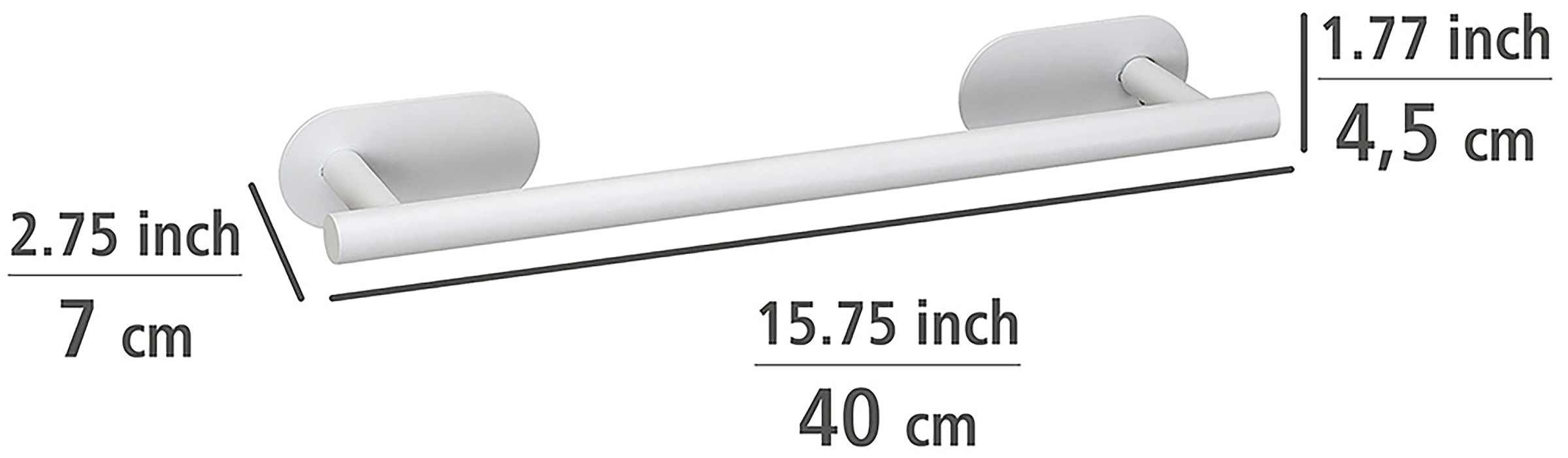 WENKO Handtuchstange »Turbo-Loc® Modell Uno Orea«, aus Edelstahl, Befestigen ohne Bohren, 40 cm