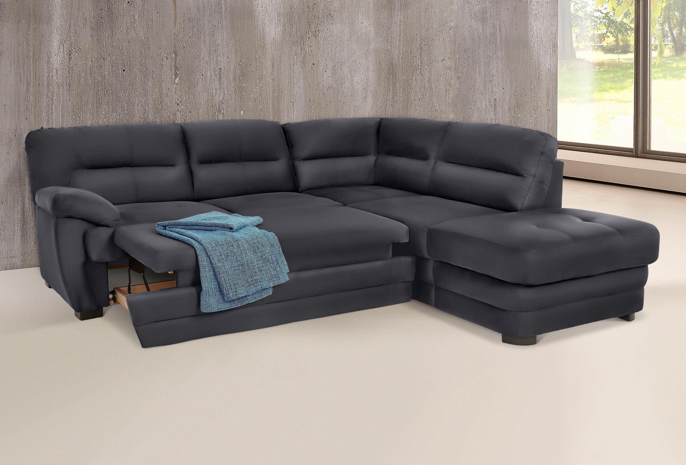 COTTA Polstergarnitur »Royale L-Form«, (Set), Set bestehend aus: Ecksofa & Hocker