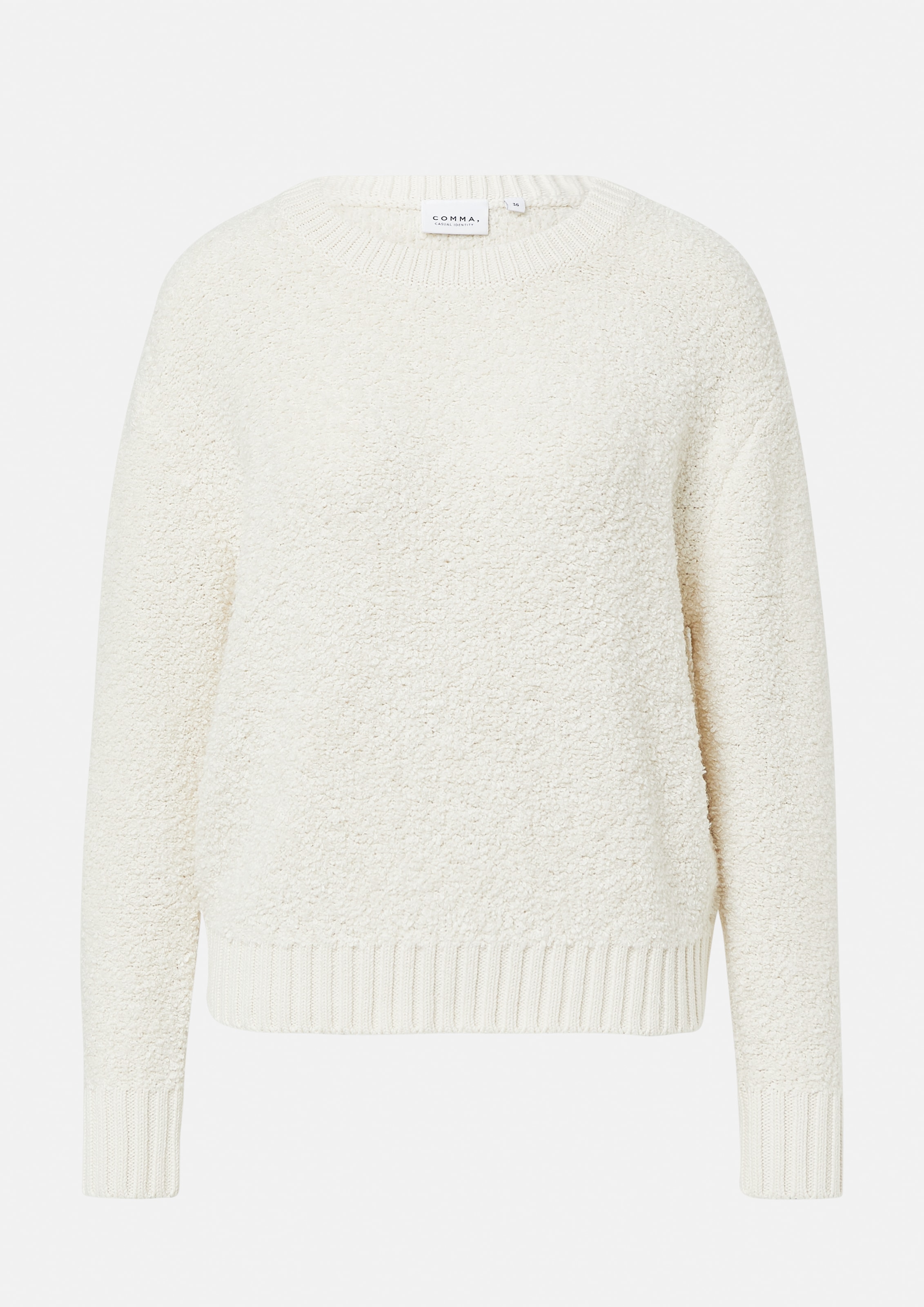 comma casual identity Strickpullover, aus Bouclé