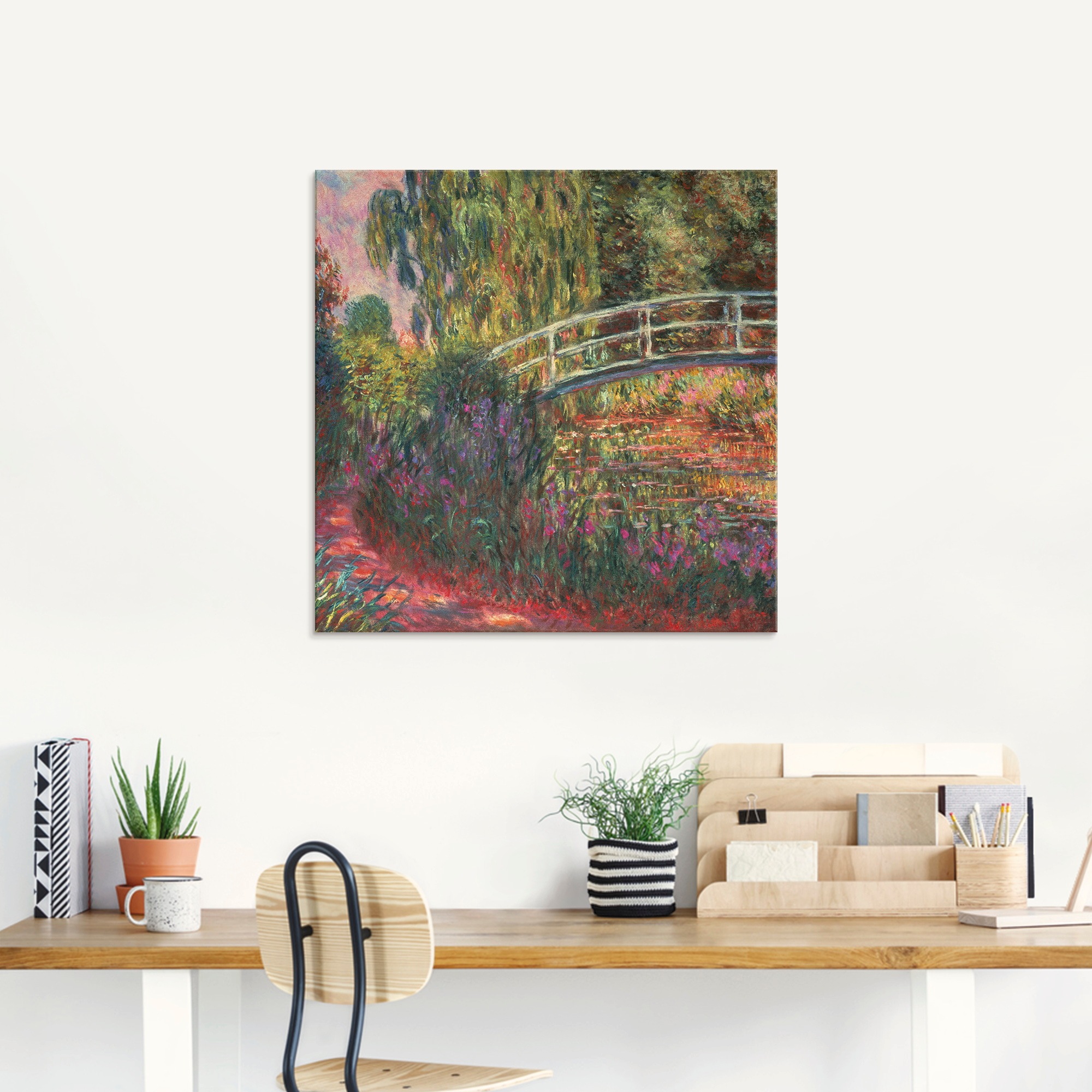 Artland Glasbild »Japanische Brücke im Garten von Giverney«, Garten, (1 St.), in verschiedenen Größen
