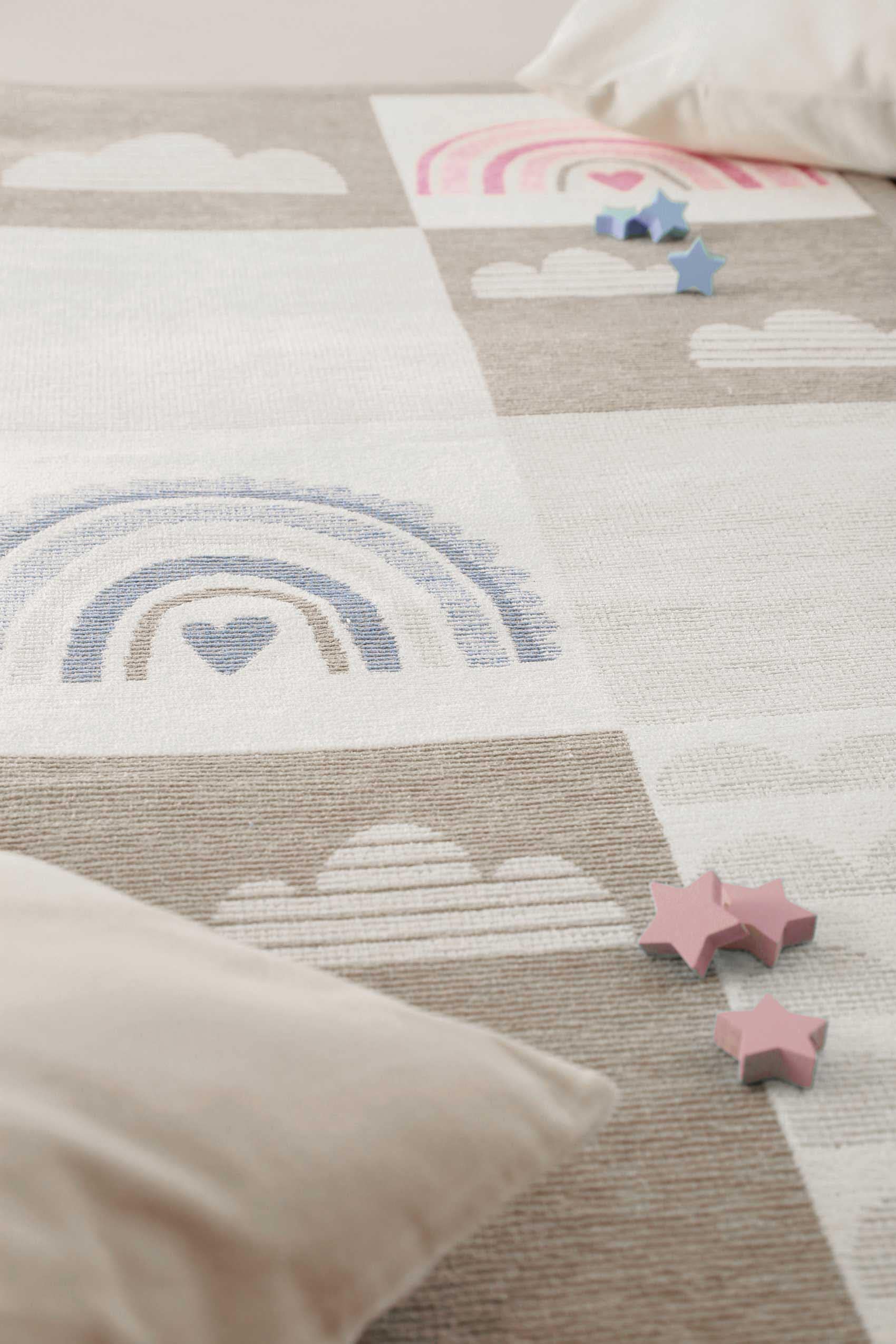 Esprit Kinderteppich »Lovely Rainbow ESP-002«, rechteckig, 10 mm Höhe, Wendeteppich, farbig eingefasst