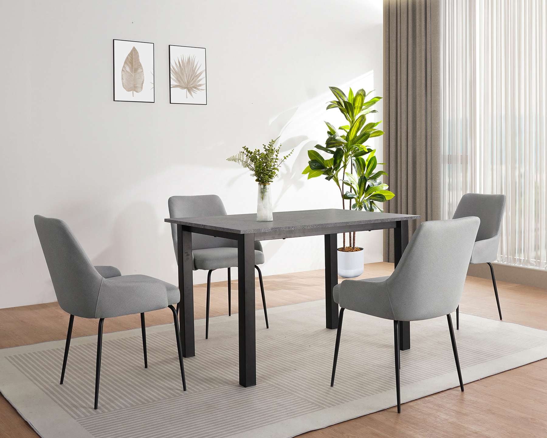 OTTO home Esstisch "Babetta" schwarzes pulverbeschichtetes Metallgestell, v günstig online kaufen