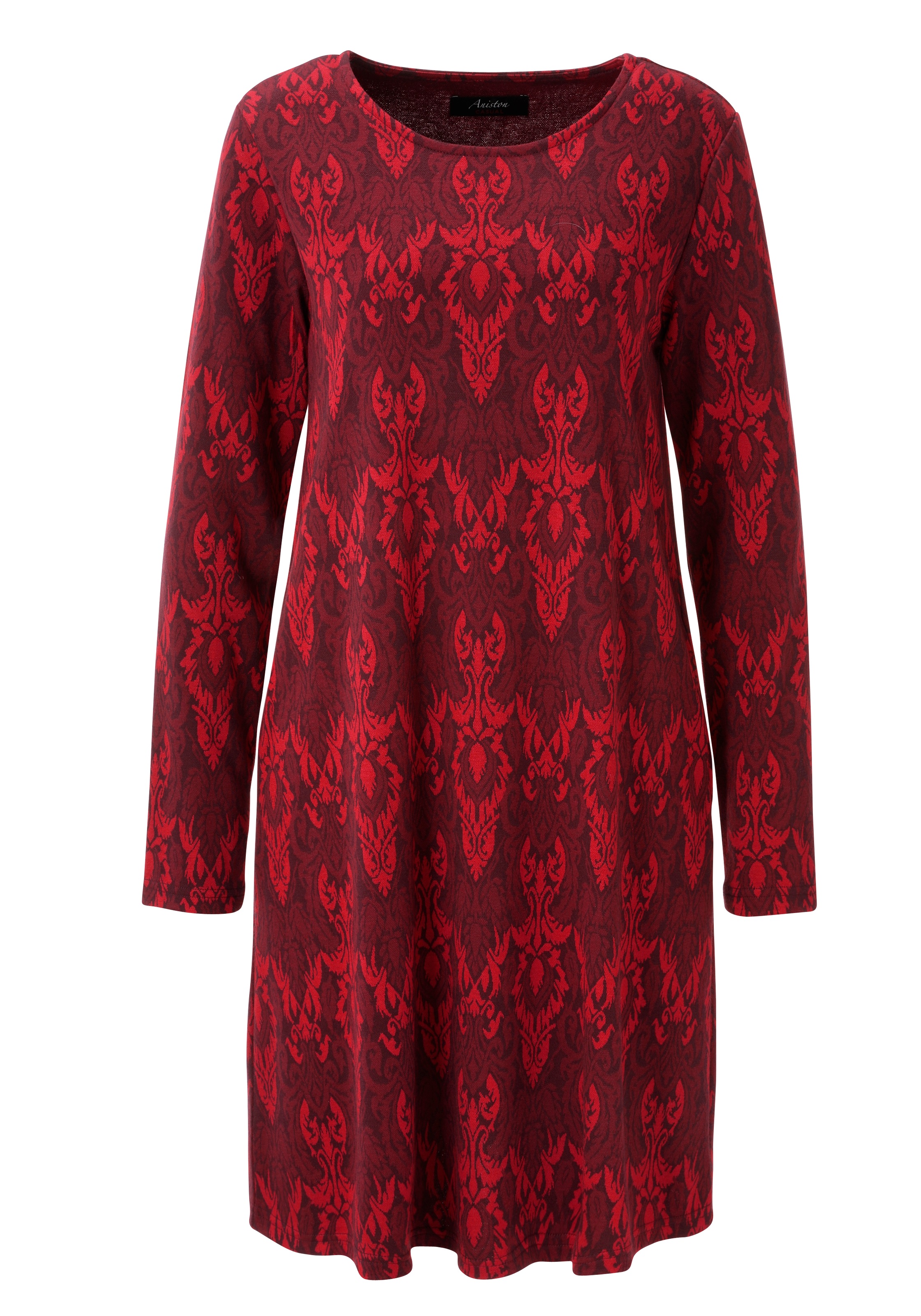 Aniston CASUAL A-Linien-Kleid Eingrifftaschen mit großflächigem Ornament-Muster - NEUE KOLLEKTION