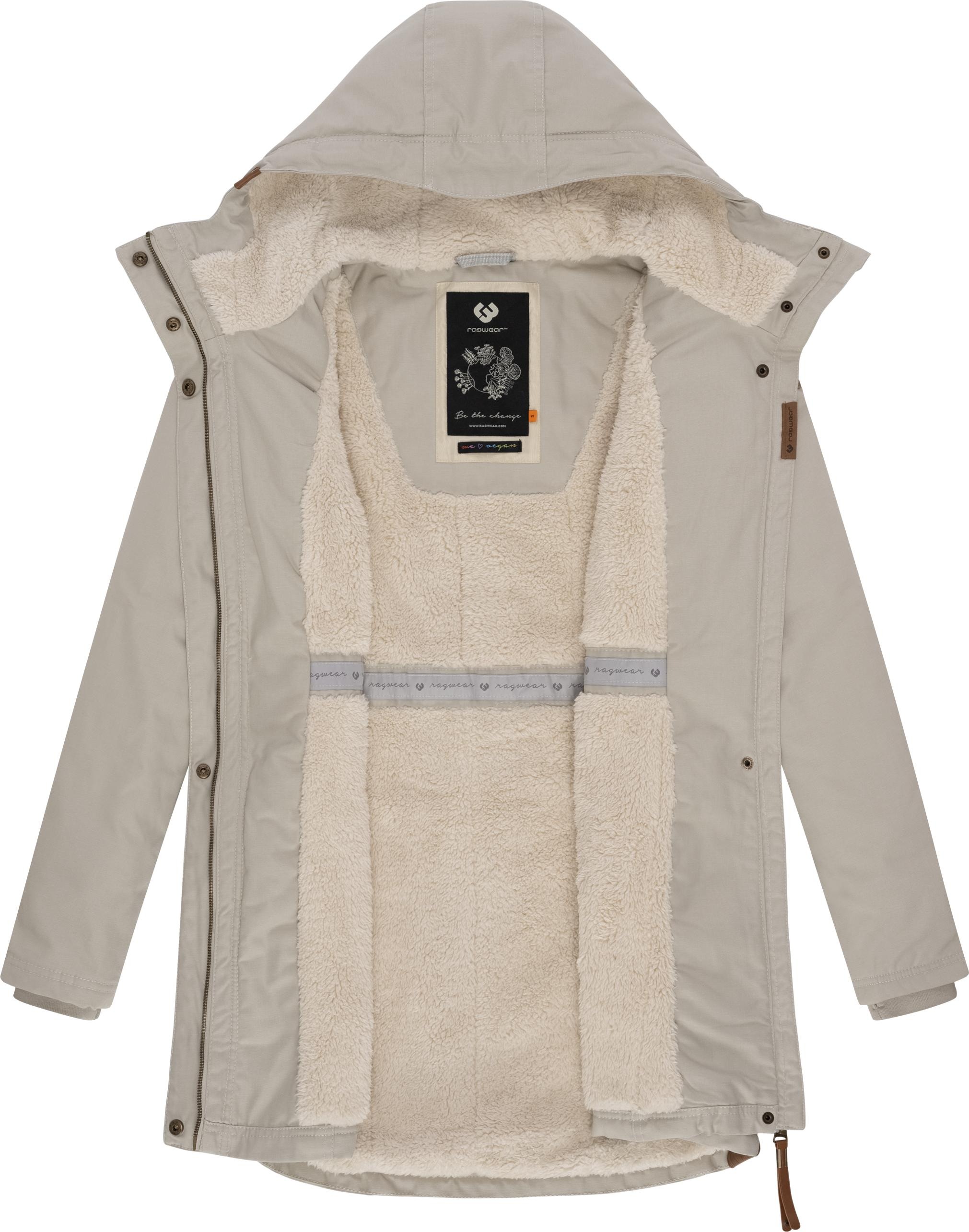 Ragwear Wintermantel »Elsie«, stylischer Winterparka mit Kapuze und Teddyfleece