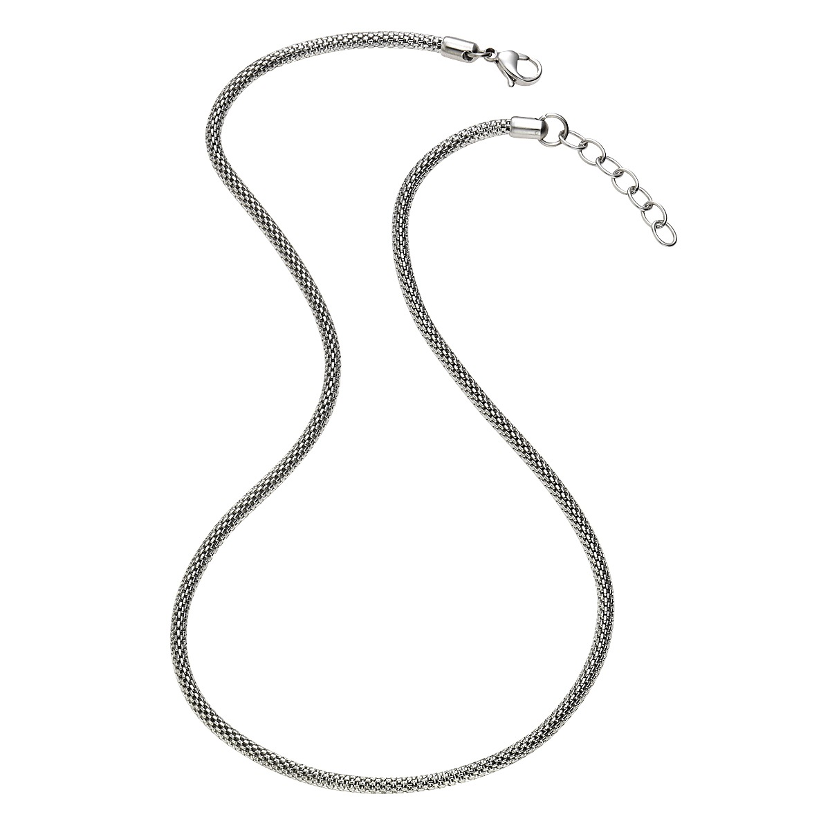 VIVANCE Damen Collierkettchen "Edelstahl", 42cm, Edelstahl, L: 42 B: 3mm, weiß, Edelstahl, B:3mm, Halsketten