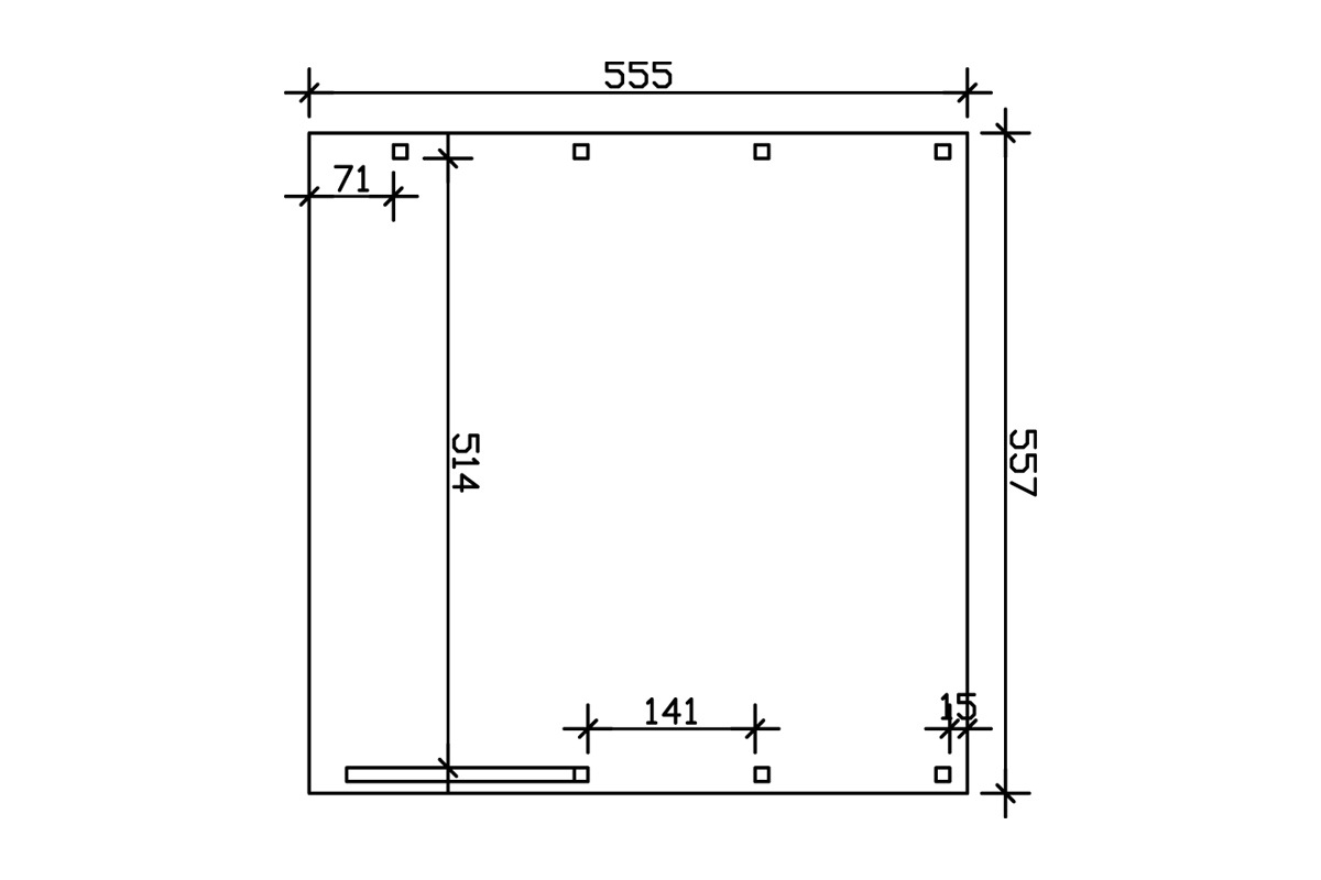 Skanholz Doppelcarport »Friesland Set 7«, Fichtenholz, 514 cm, dunkelgrau