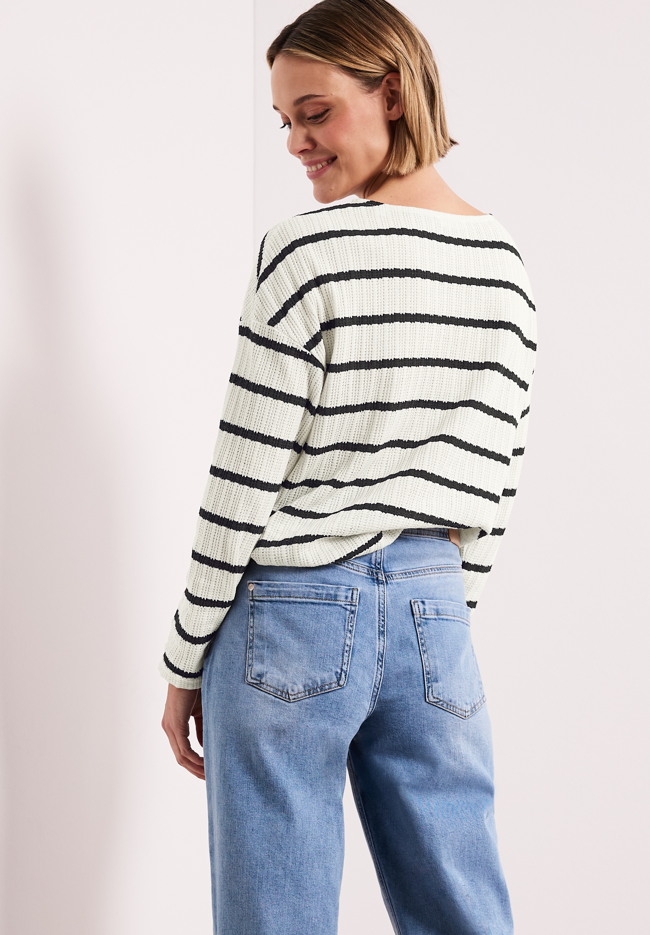 STREET ONE Langarmshirt mit Streifen Muster