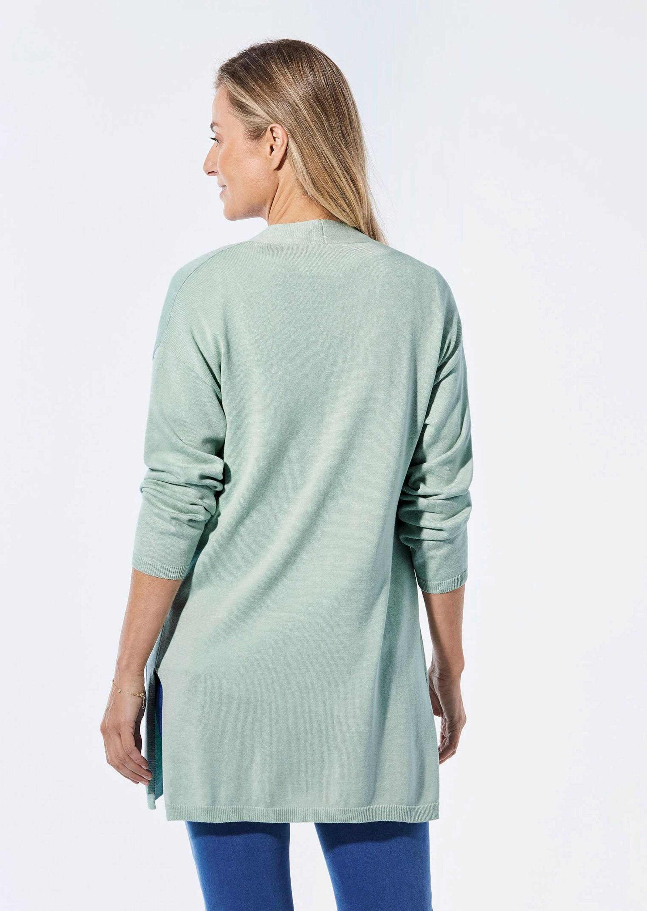 GOLDNER Strickjacke »Longstrickjacke Longstrickjacke mit aufgesetzten Taschen«