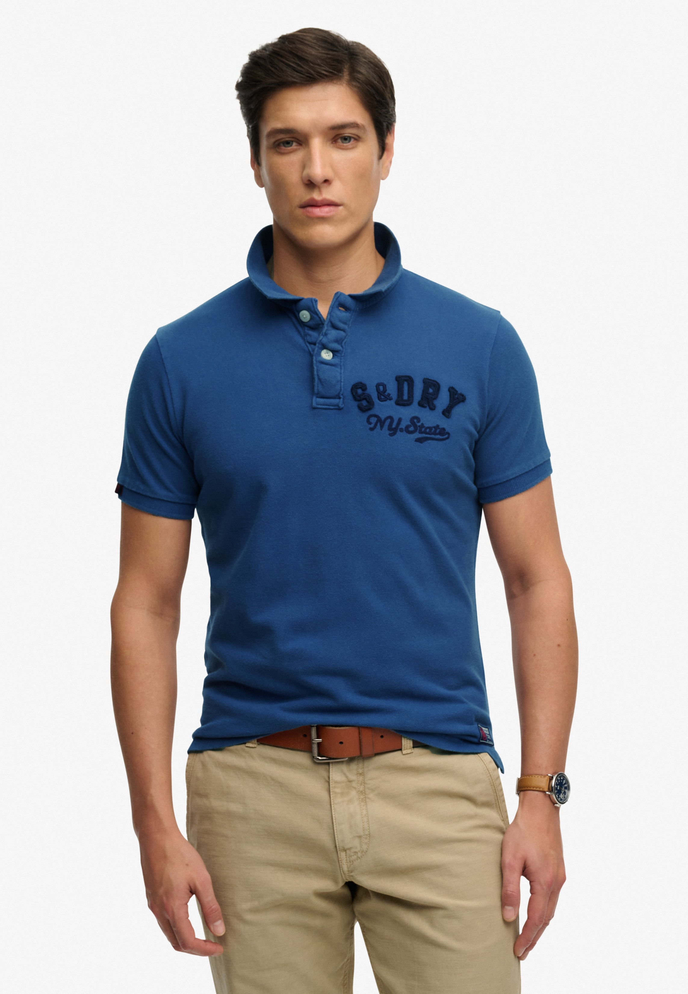 Superdry Poloshirt "VINTAGE ATHLETIC POLO" mit Polokragen und Knopfleiste, aus Baumwolle, Relaxed Fit
