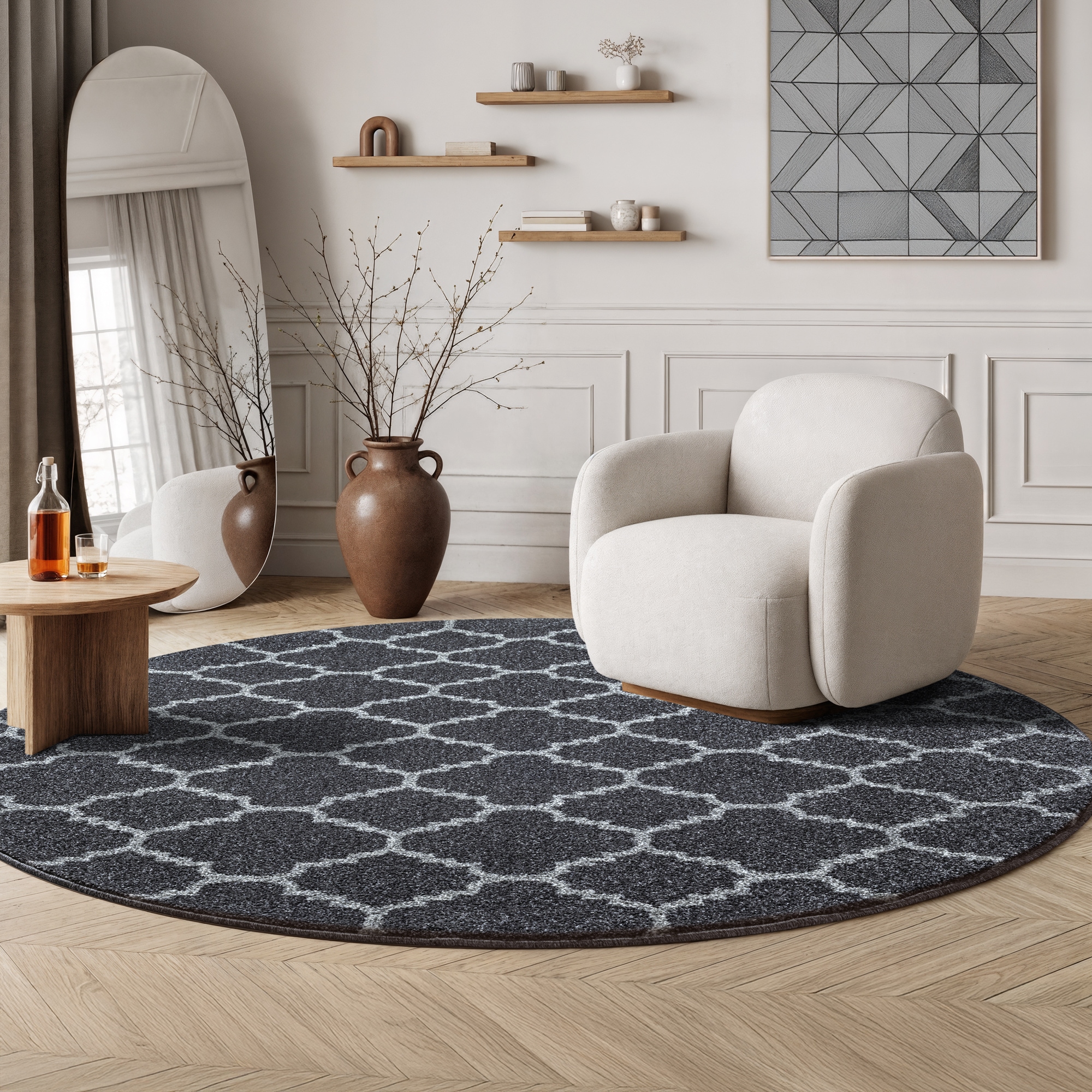 Sanat Teppich "Boho 8202" rund 10 mm Höhe Kurzflor, robust, Boho, Scandic, günstig online kaufen