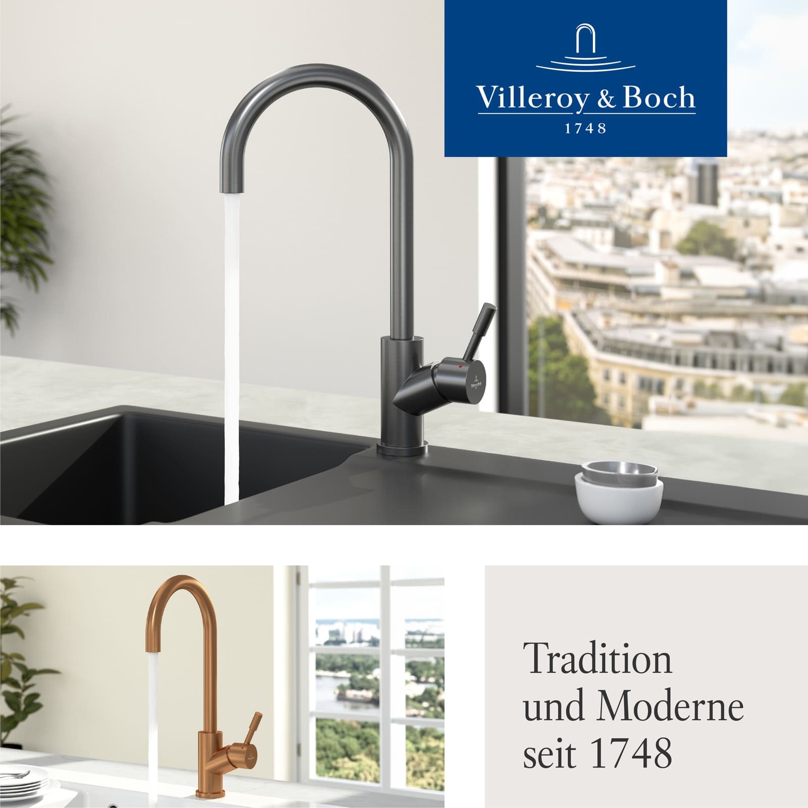 Villeroy & Boch Küchenarmatur »Küchenarmatur Umbrella 27,5 cm anthrazit« 1 Stk. tlg.
