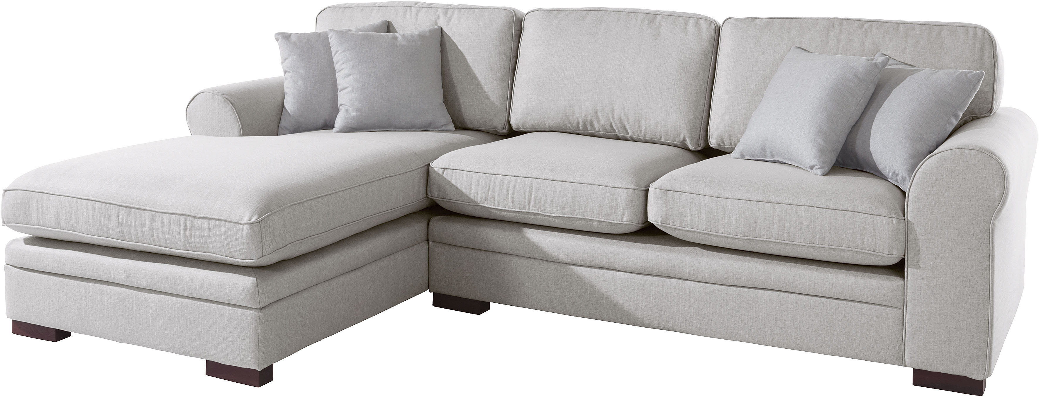 Thumbnail - Home affaire Ecksofa "Broughton L-Form", weicher Sitzkomfort, incl. 4 Zierkissen, Keder