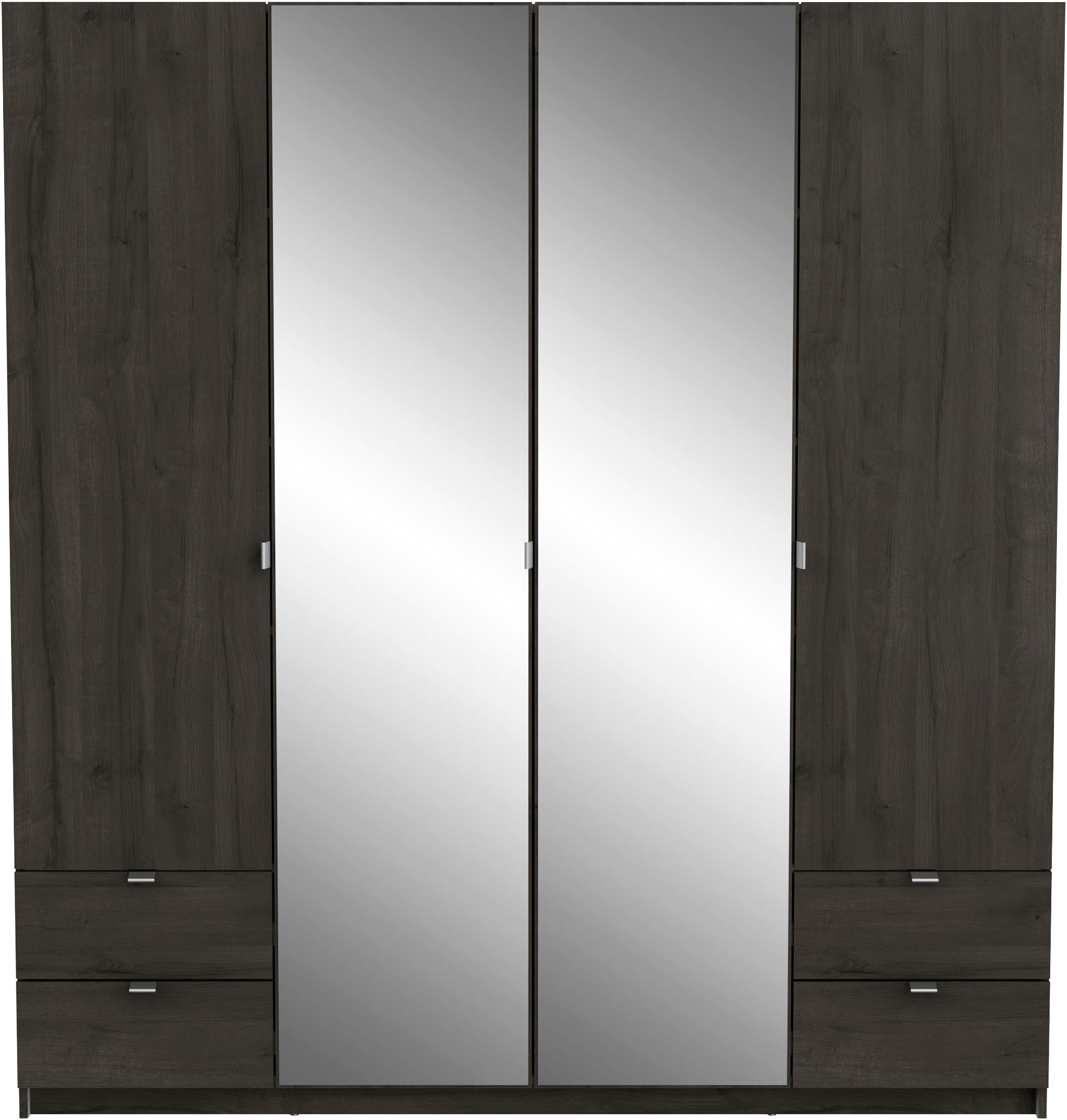 Demeyere GROUP Kleiderschrank »Mellie, 2 Spiegel, 4 Schubladen, 36 Regale, 2 Kleiderstangen« H/B/ T ca. 191/180/52cm,  maximaler Stauraum, Made in France