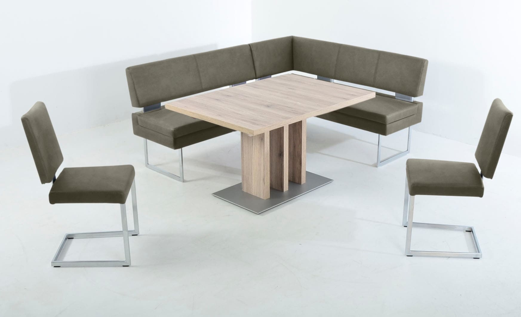 K+W Komfort & Wohnen Essgruppe 4 Stk. tlg. langer Schenkel links oder rechts, 2 Freischwinger, 1 Funktionstisch
