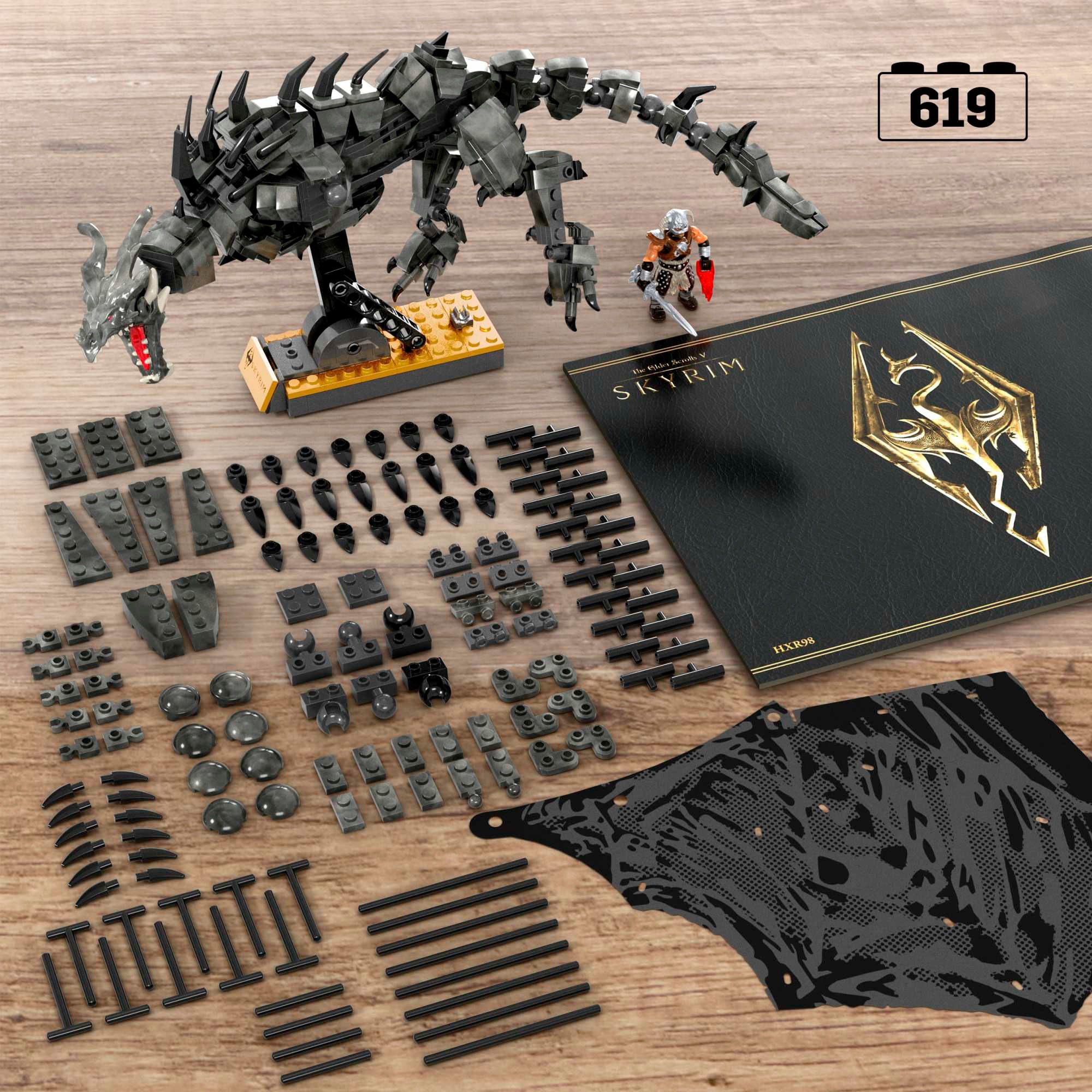 MEGA Konstruktions-Spielset »Skyrim Alduin der Weltenfresser Bausatz mit Actionfigur«, Bausatz