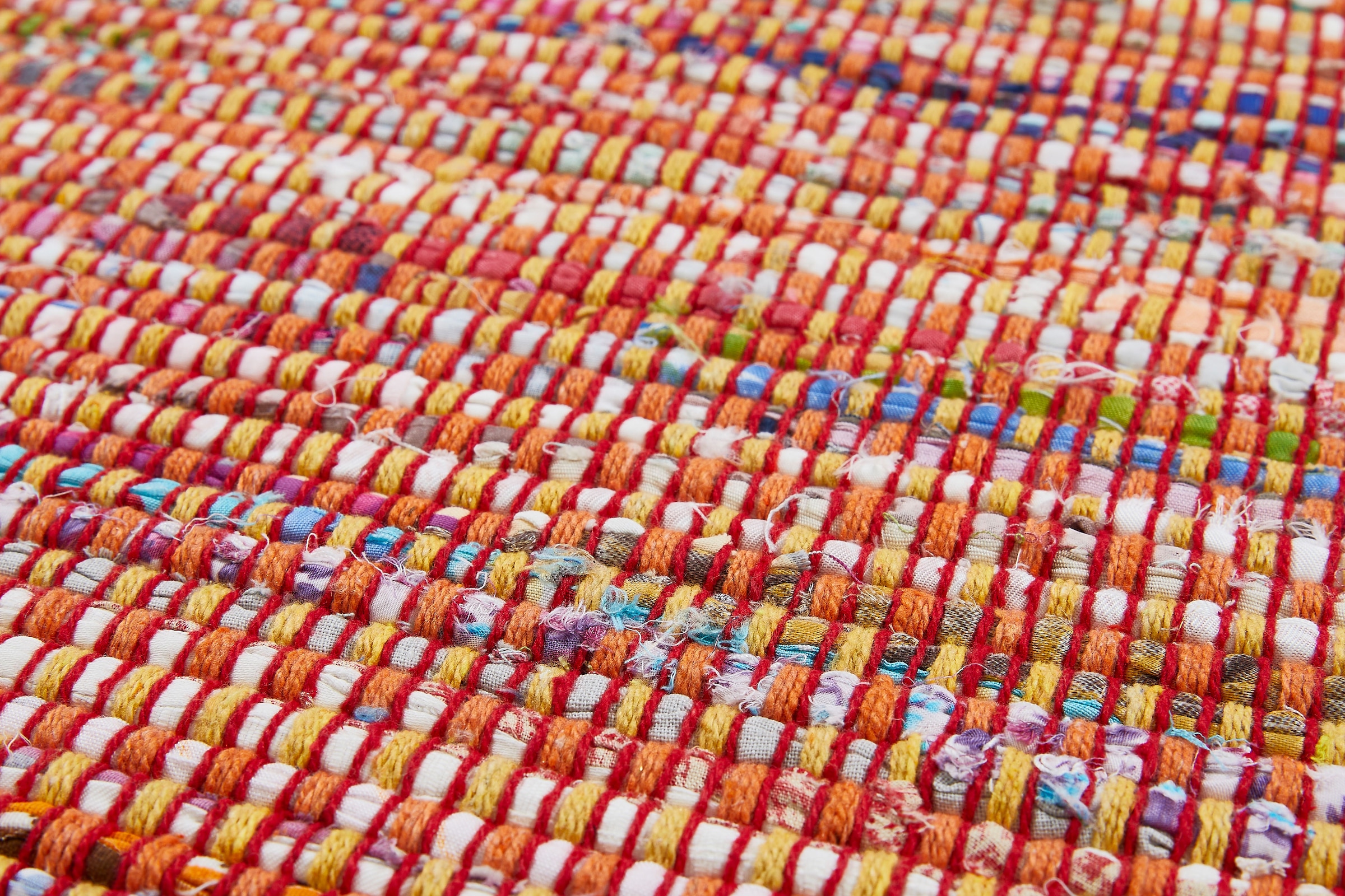 Andiamo Teppich »Frida«, rechteckig, 8 mm Höhe, Handweb Teppich, Fleckerl, reine Baumwolle, handgewebt, mit Fransen