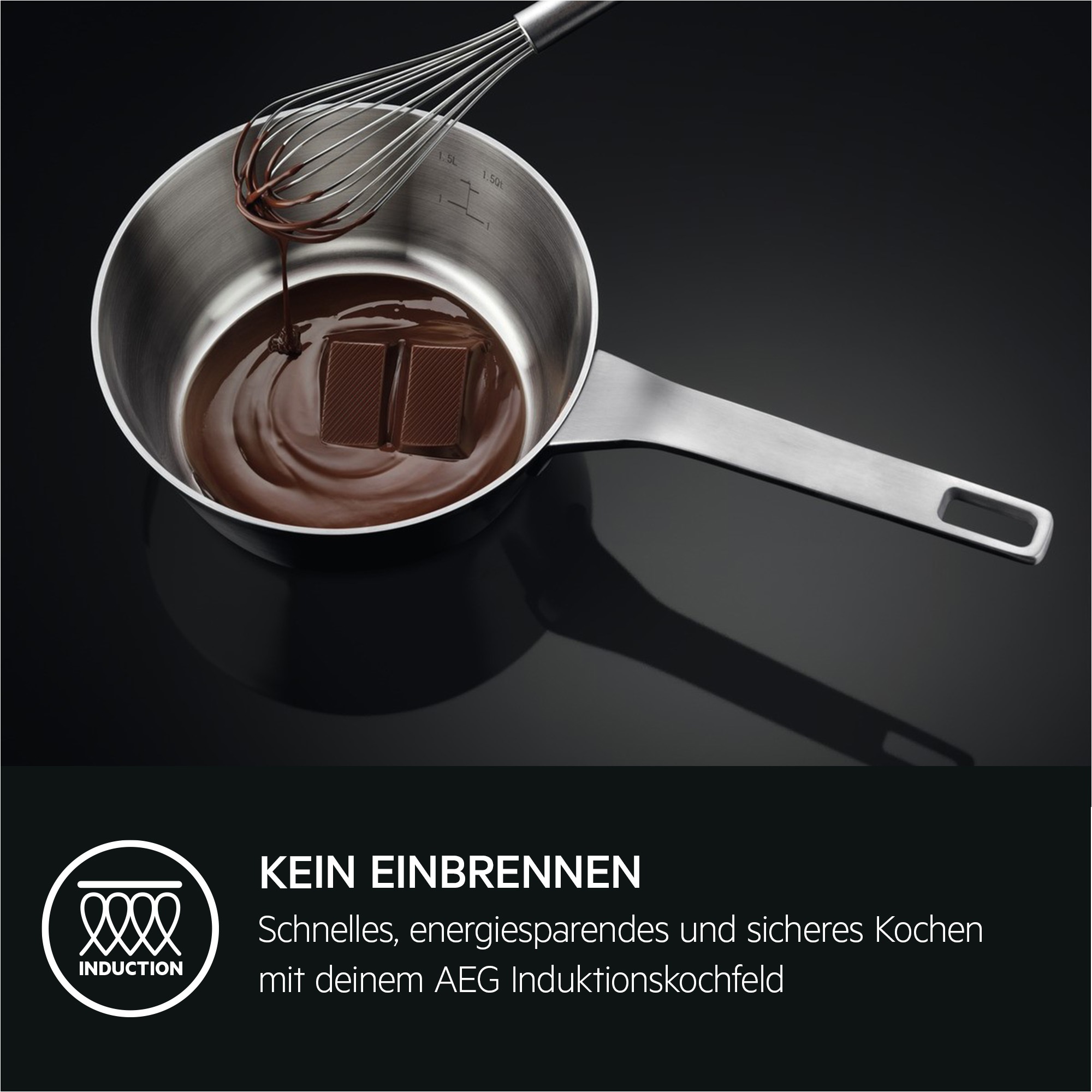 AEG Induktions-Kochfeld "IB6420ACB", schwarz, B:59cm H:4,8cm T:52cm, Kochfelder, 9 Stufen + Booster, Topferkennung, Restwärmeanzeige, TouchControl 3