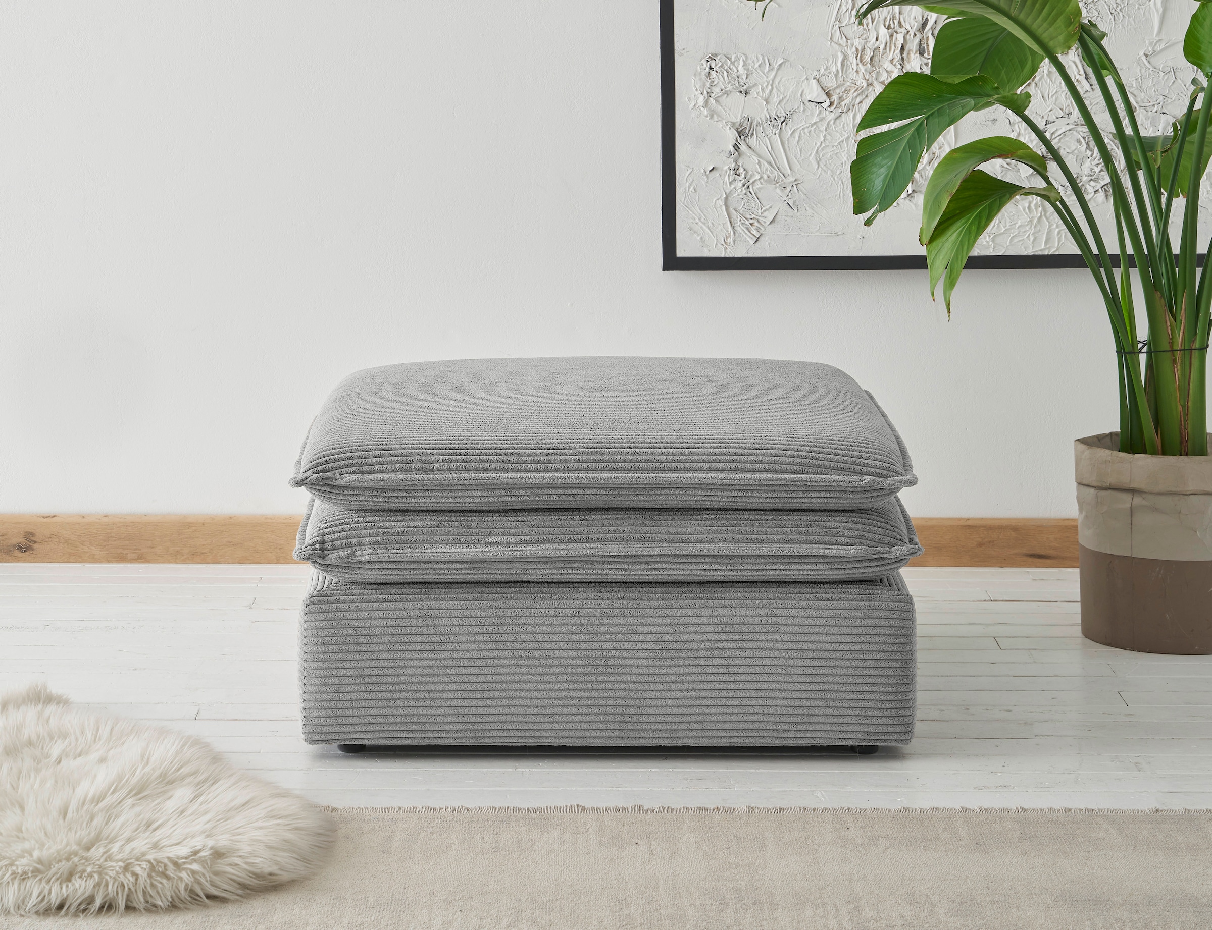 Home affaire Hocker "PIAGGE" Hochwertiger Cord, passend zum Loveseat PIAGGE günstig online kaufen